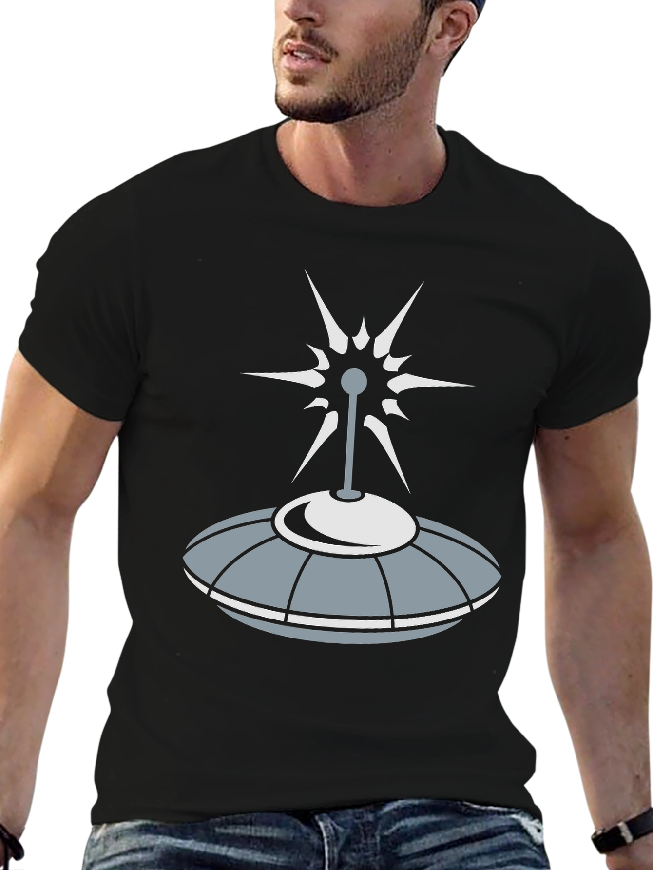 Retro UFO Graphic T-Shirt - Sci-Fi Style