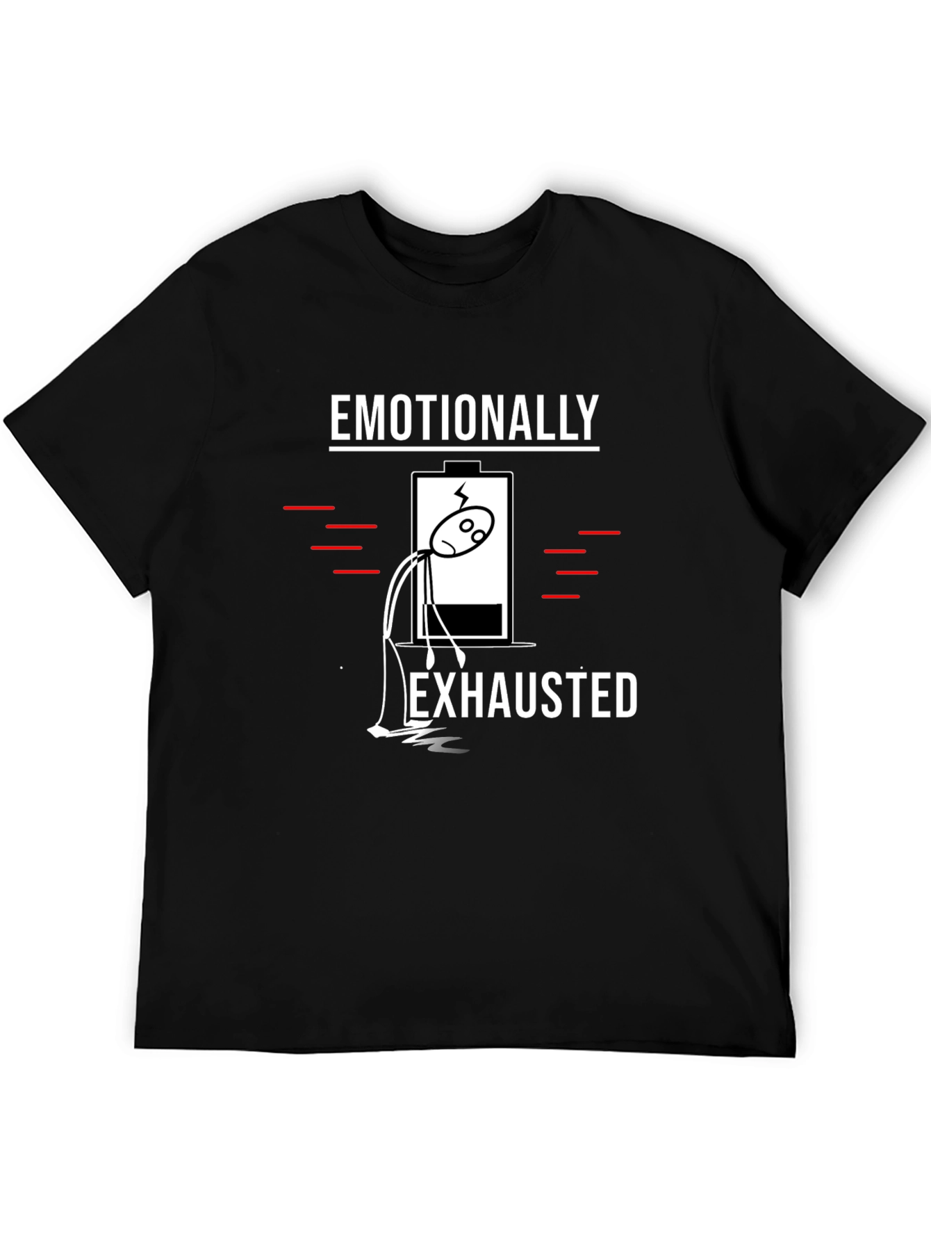 Emotionally Exhausted Graphic T-Shirt - Black