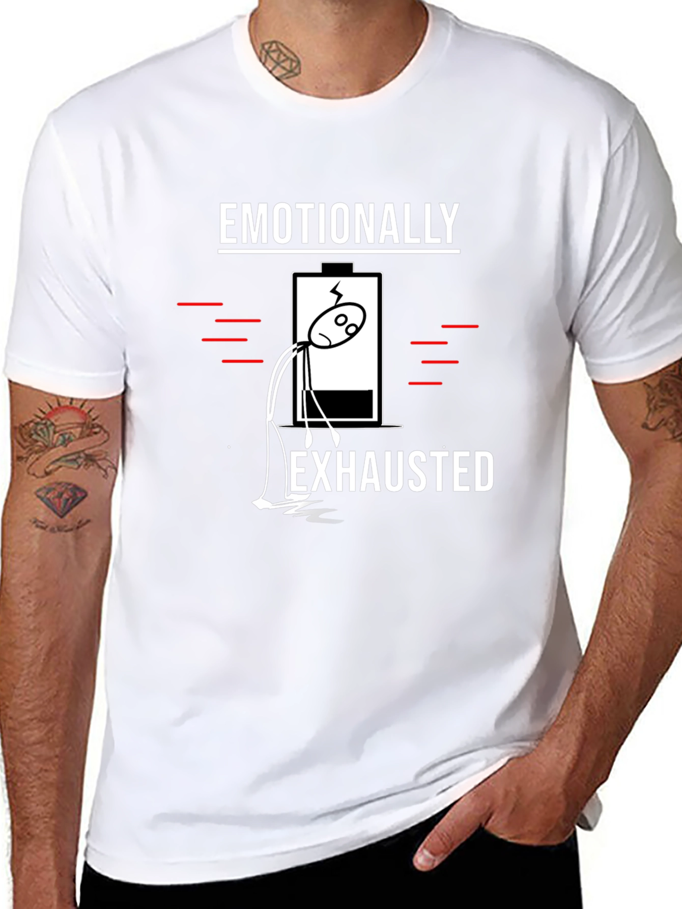 Emotionally Exhausted Graphic T-Shirt - Black