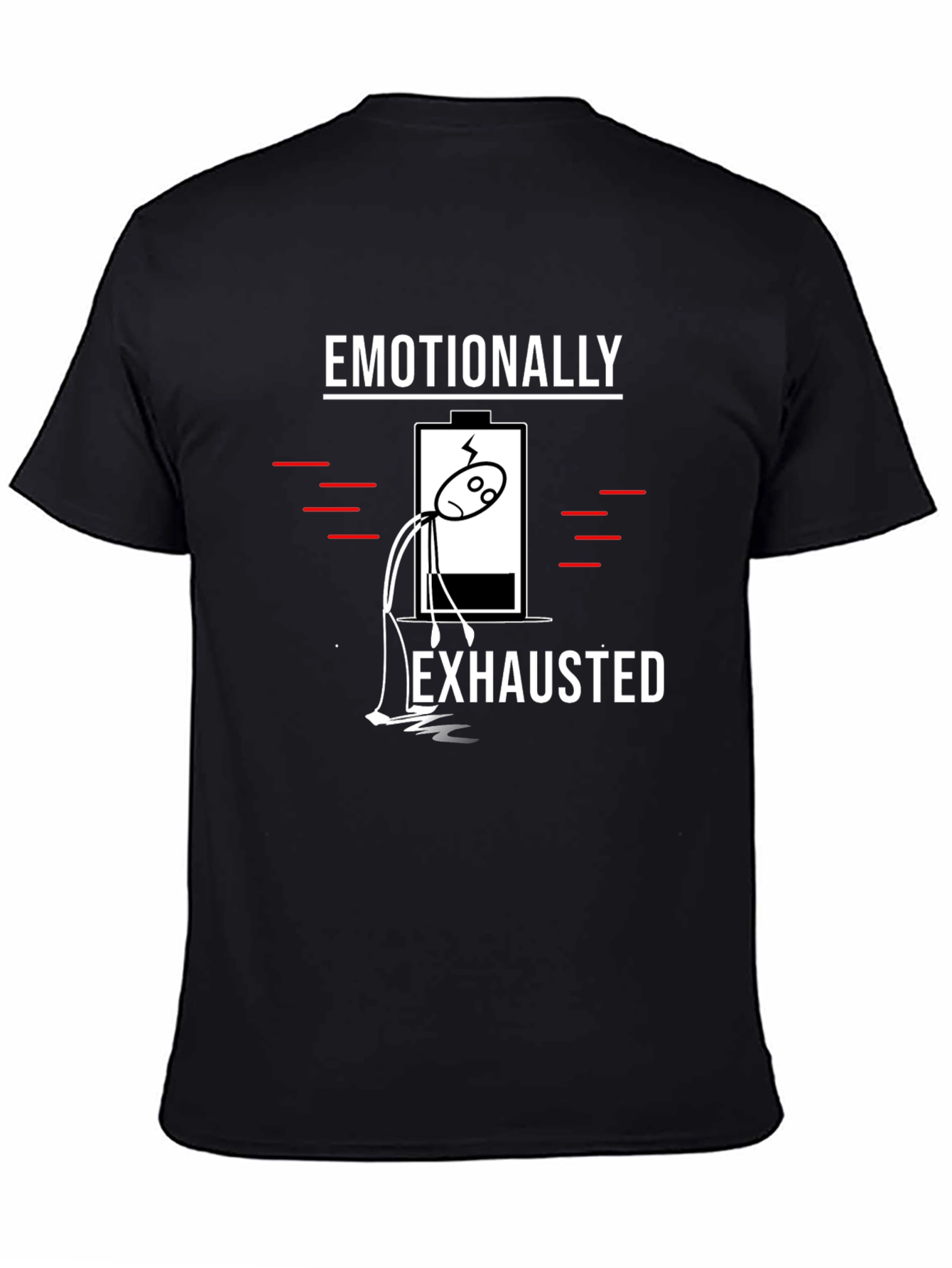 Emotionally Exhausted Graphic T-Shirt - Black