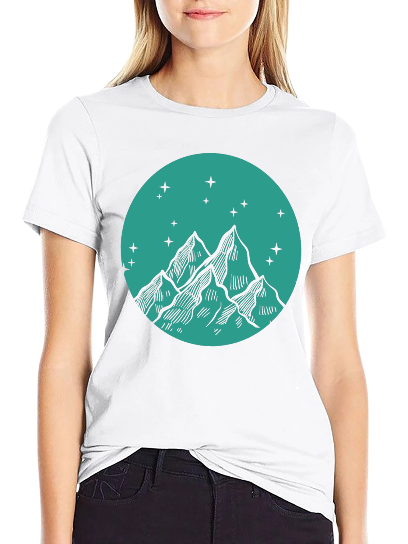Mountain Peak Graphic Tee - Stylish Black T-Shirt