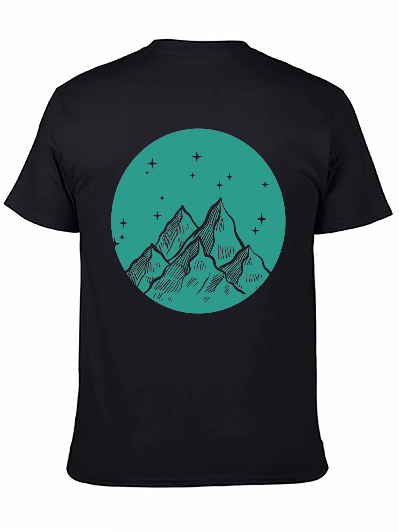 Mountain Peak Graphic Tee - Stylish Black T-Shirt