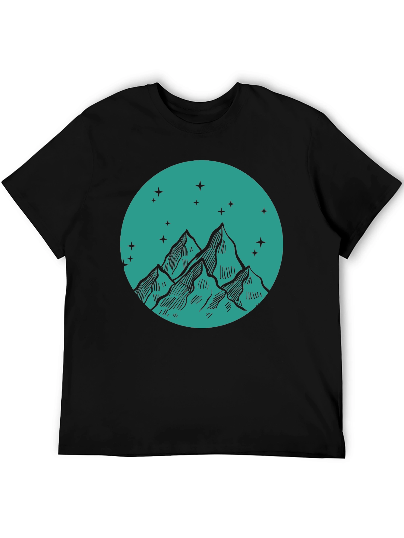 Mountain Peak Graphic Tee - Stylish Black T-Shirt