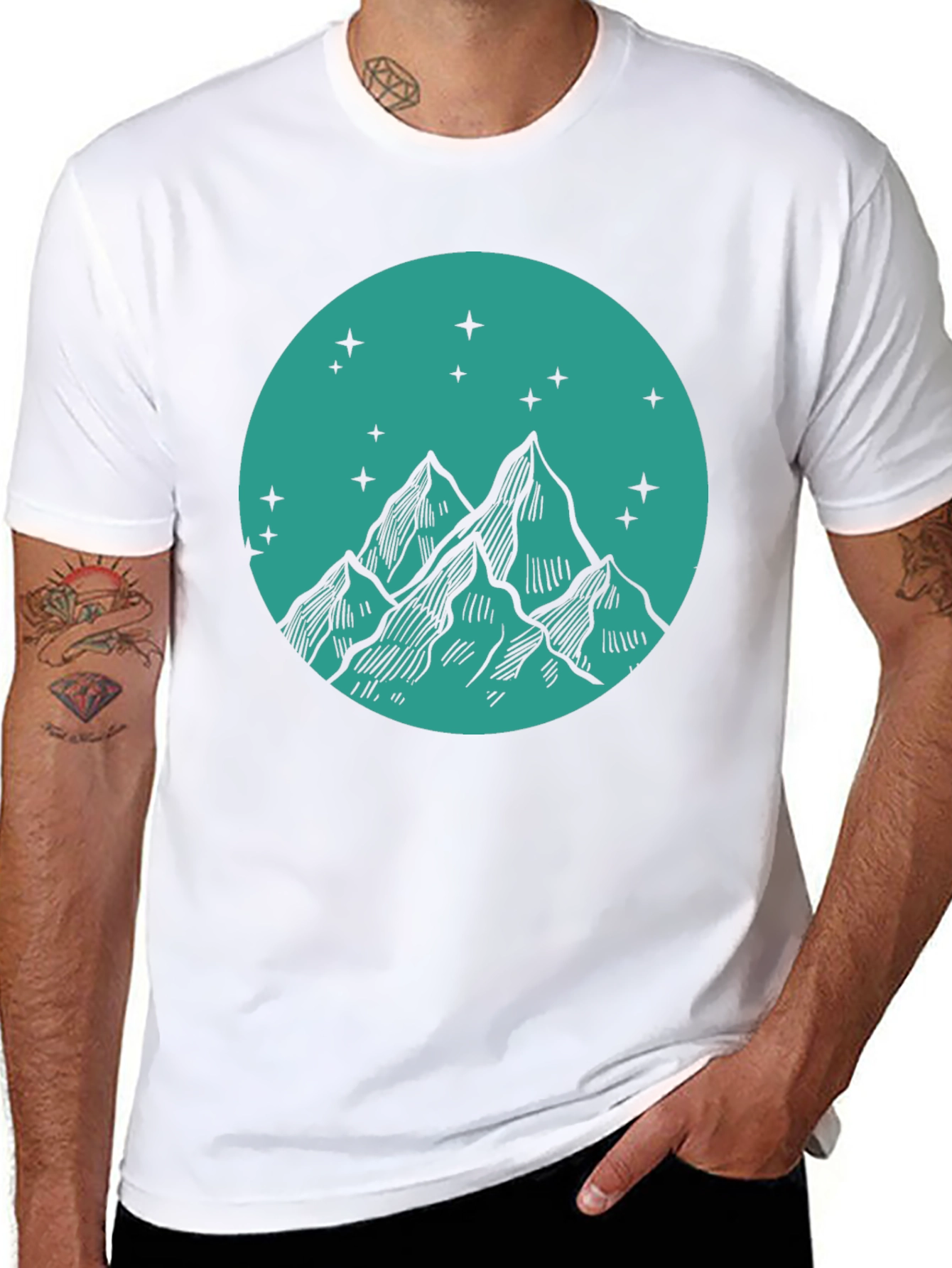 Mountain Peak Graphic Tee - Stylish Black T-Shirt