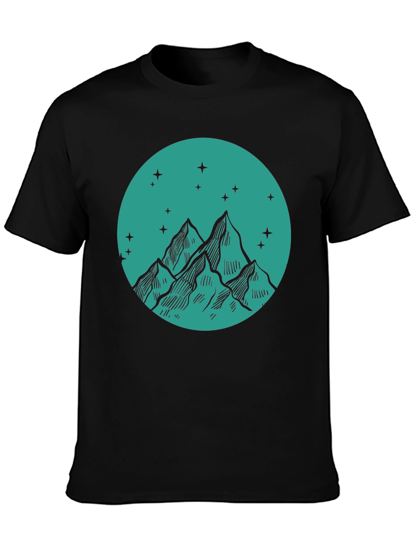 Mountain Peak Graphic Tee - Stylish Black T-Shirt