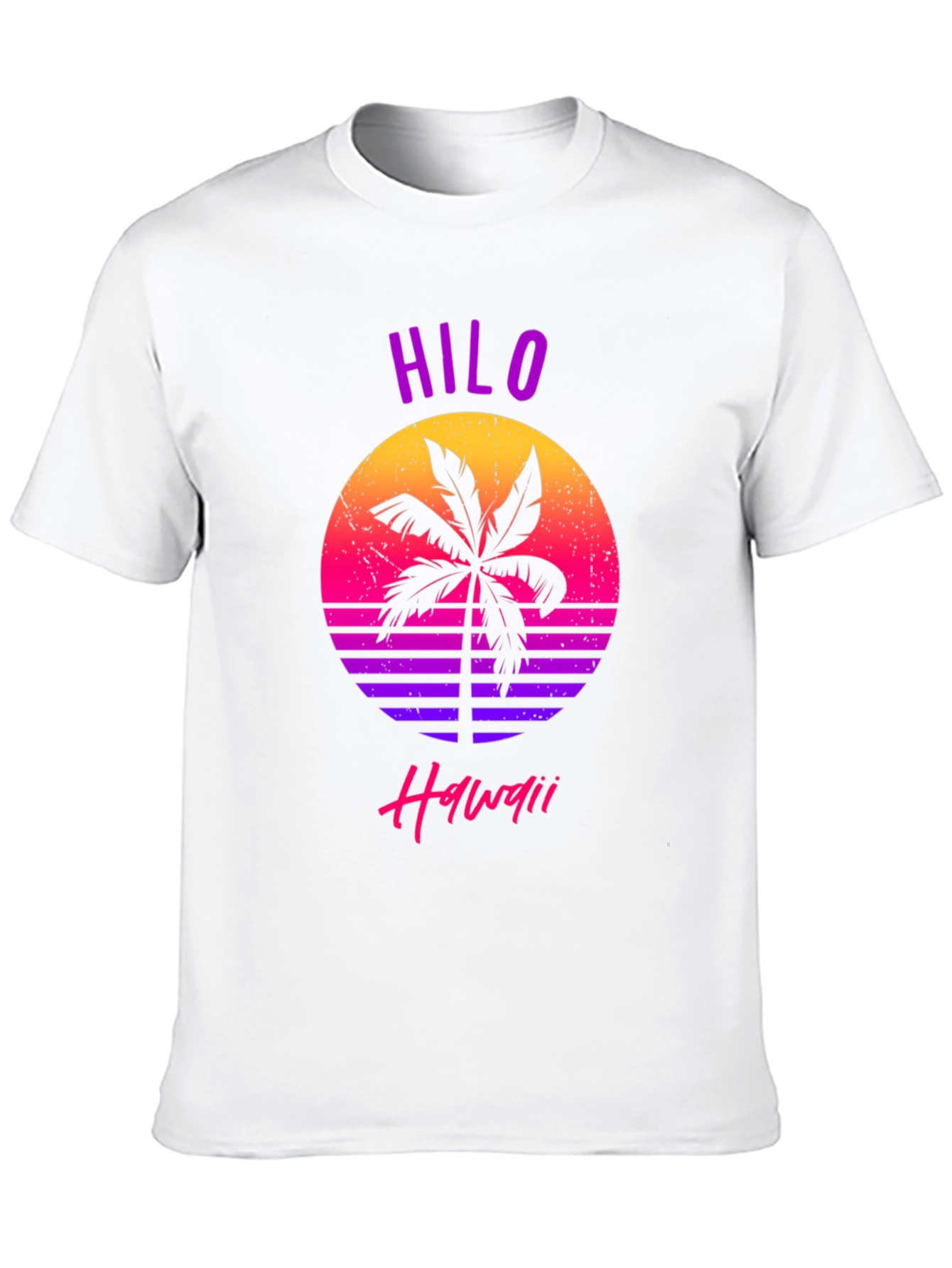 Hilo Hawaii Retro Sunset Palm T-Shirt