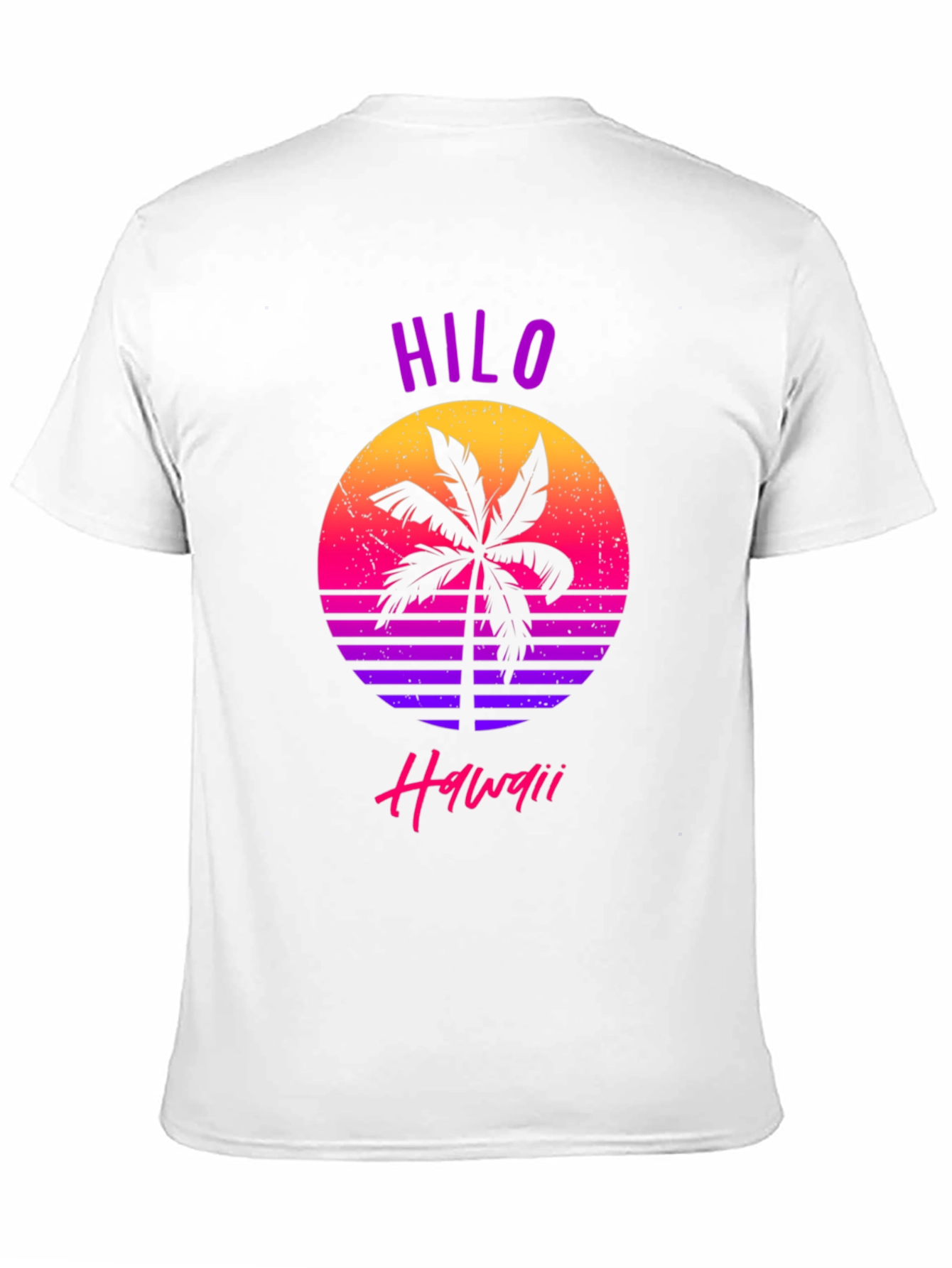 Hilo Hawaii Retro Sunset Palm T-Shirt