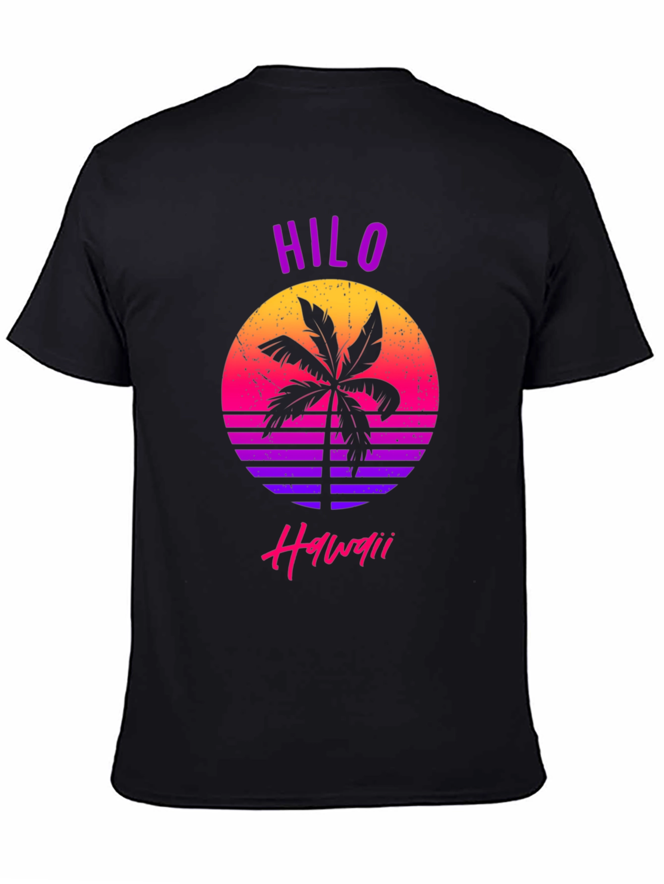 Hilo Hawaii Retro Sunset Palm T-Shirt
