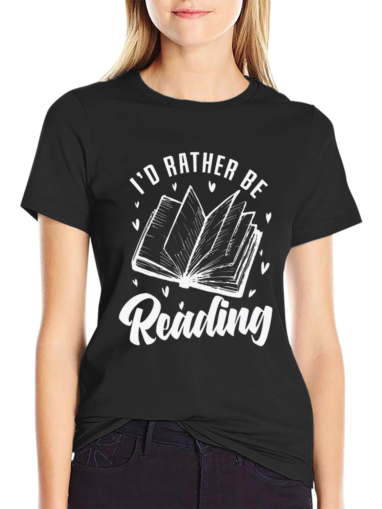 Id Rather Be Reading Black T-Shirt
