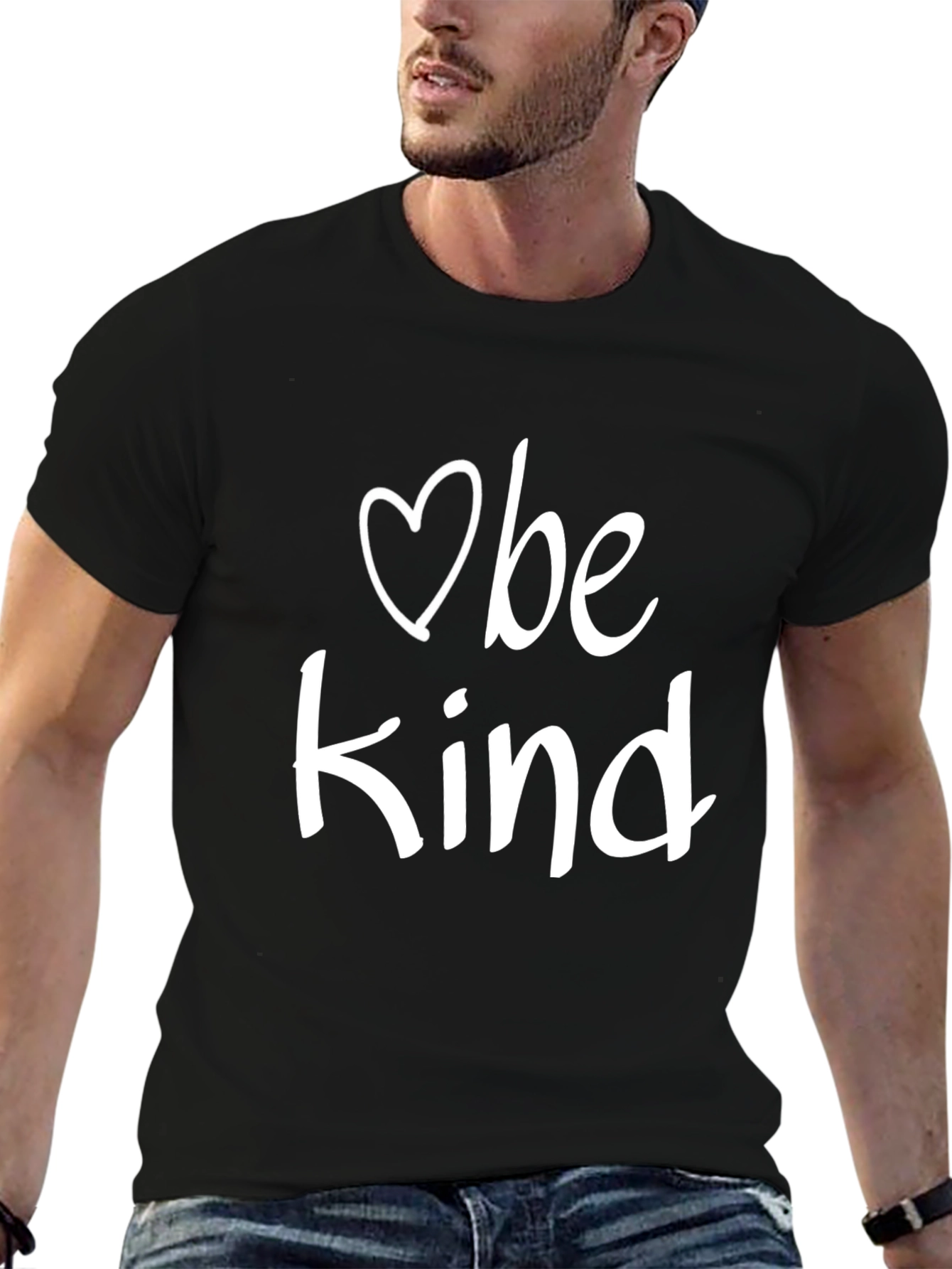 Be Kind Graphic Tee - Black Cotton Casual Shirt