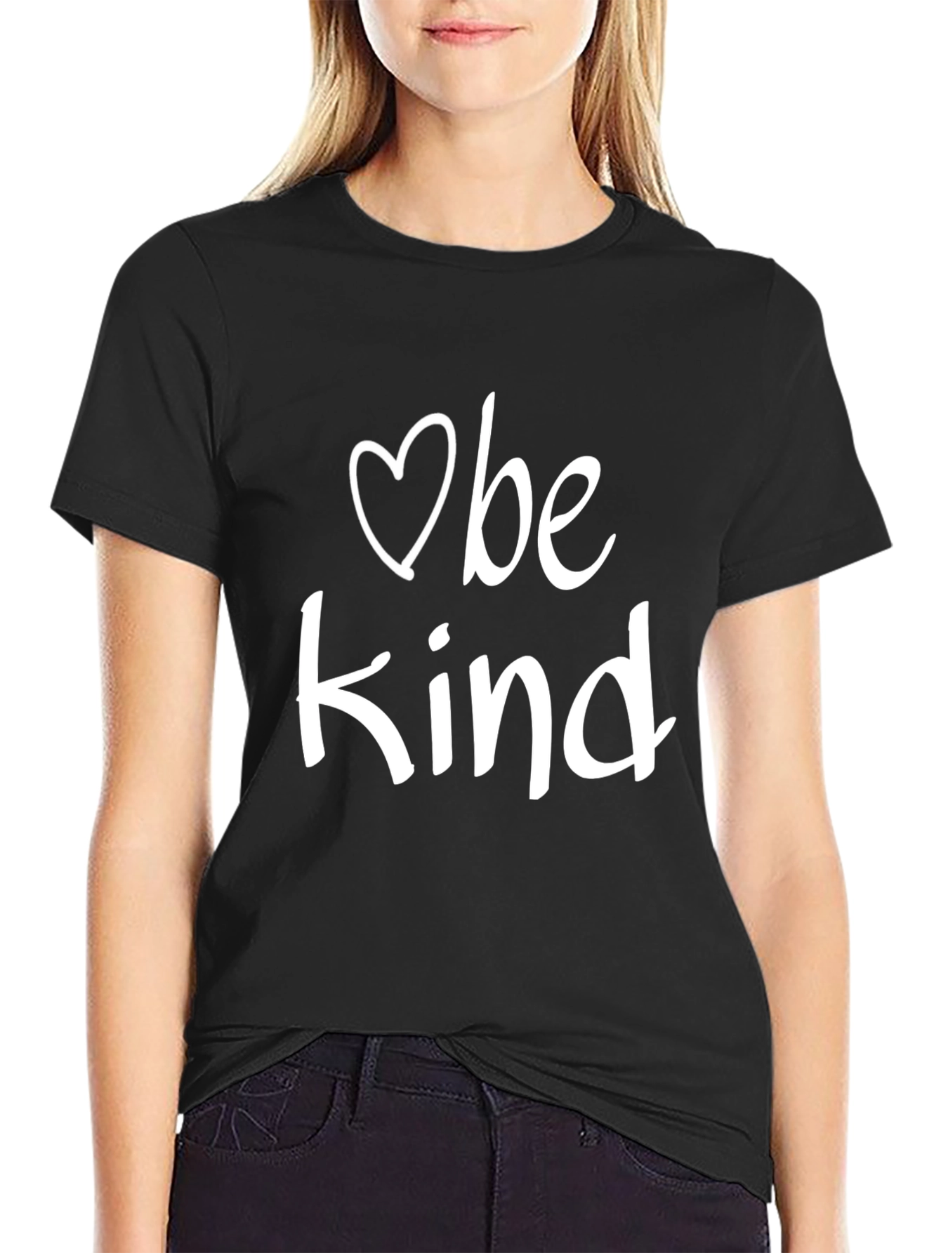Be Kind Graphic Tee - Black Cotton Casual Shirt