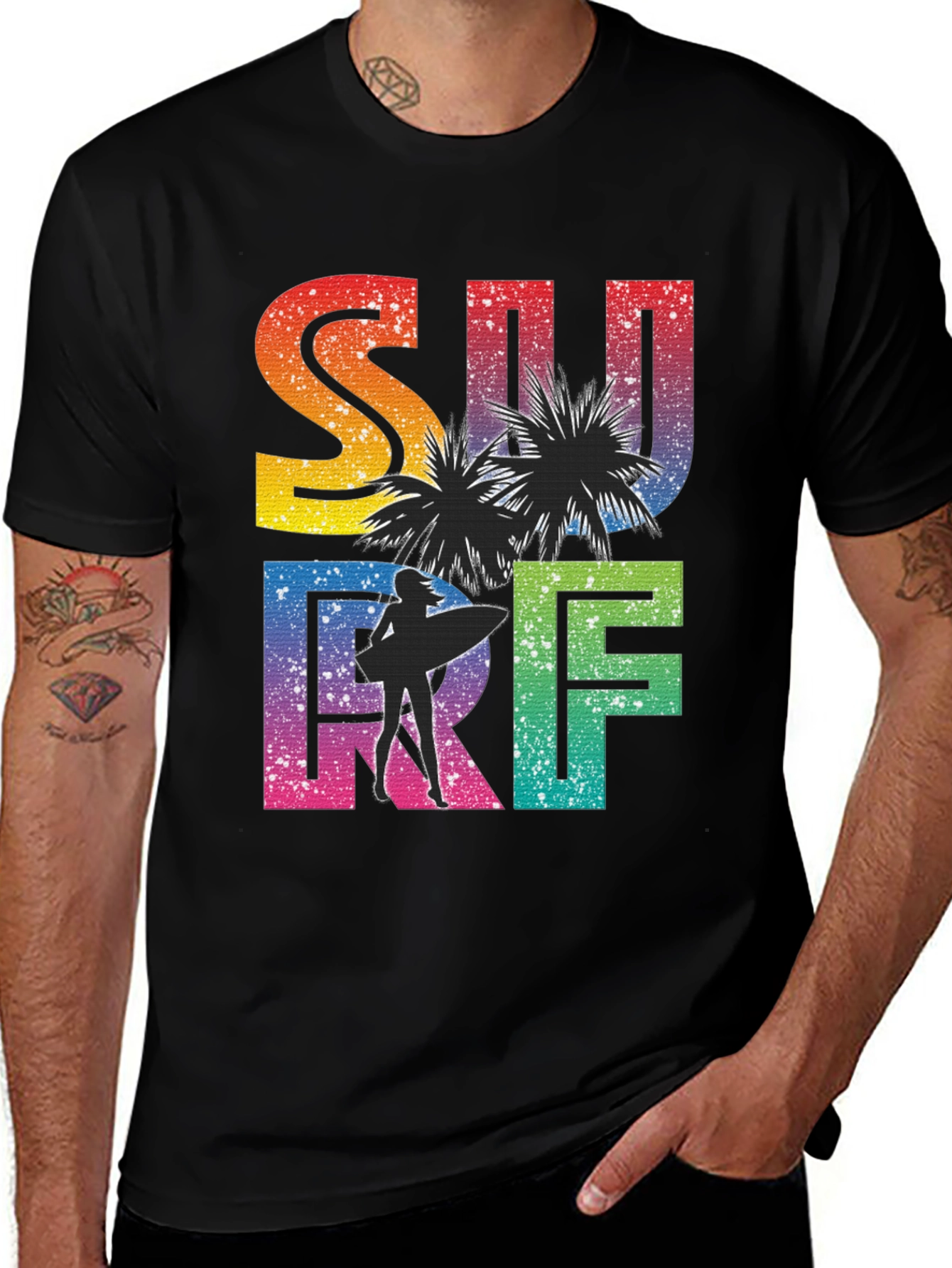 Colorful Surf Graphic T-Shirt