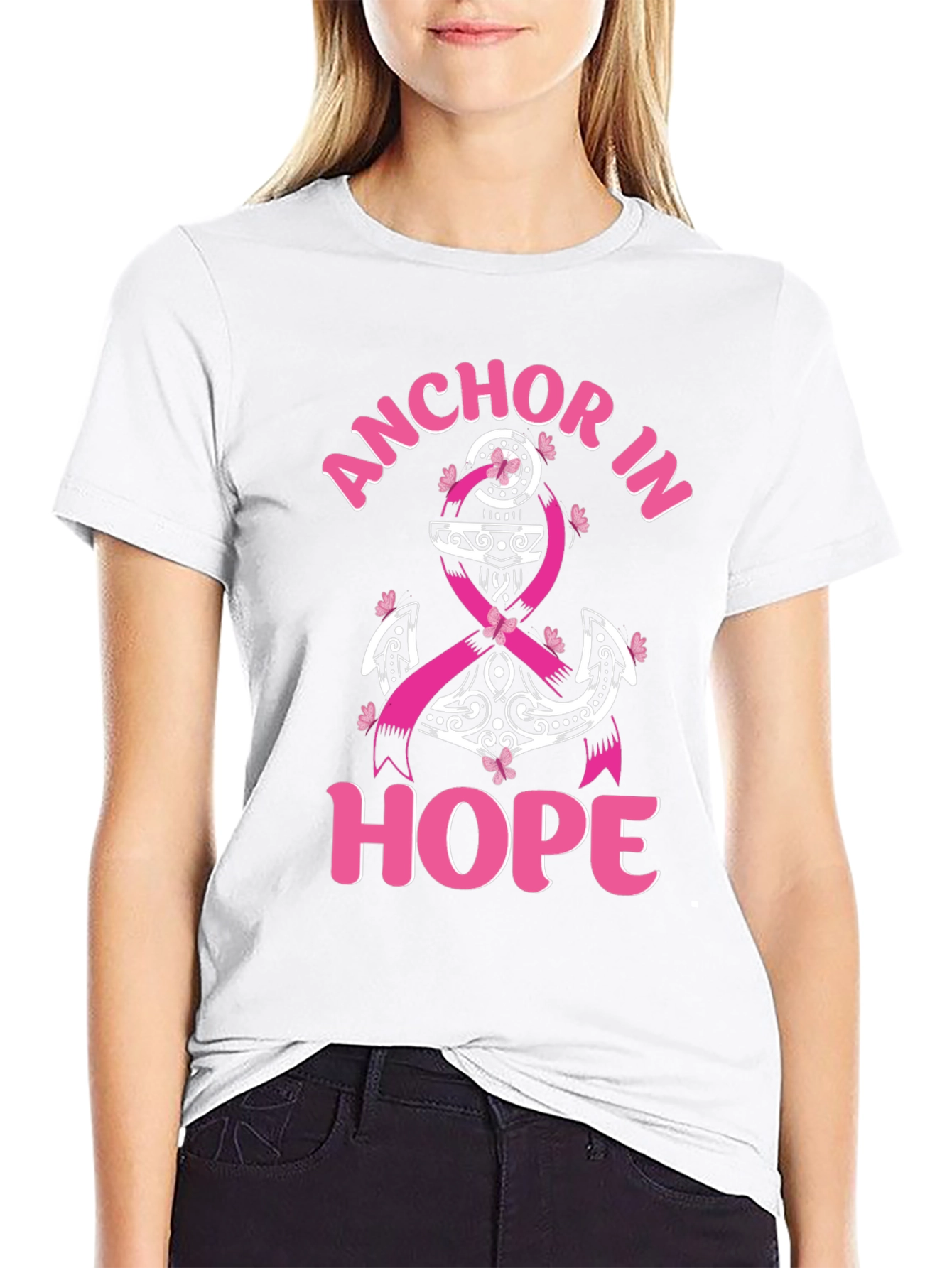 Anchor In Hope Breast Cancer Awareness Tee