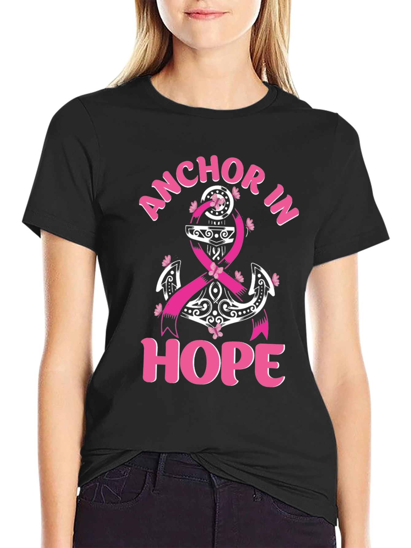 Anchor In Hope Breast Cancer Awareness Tee
