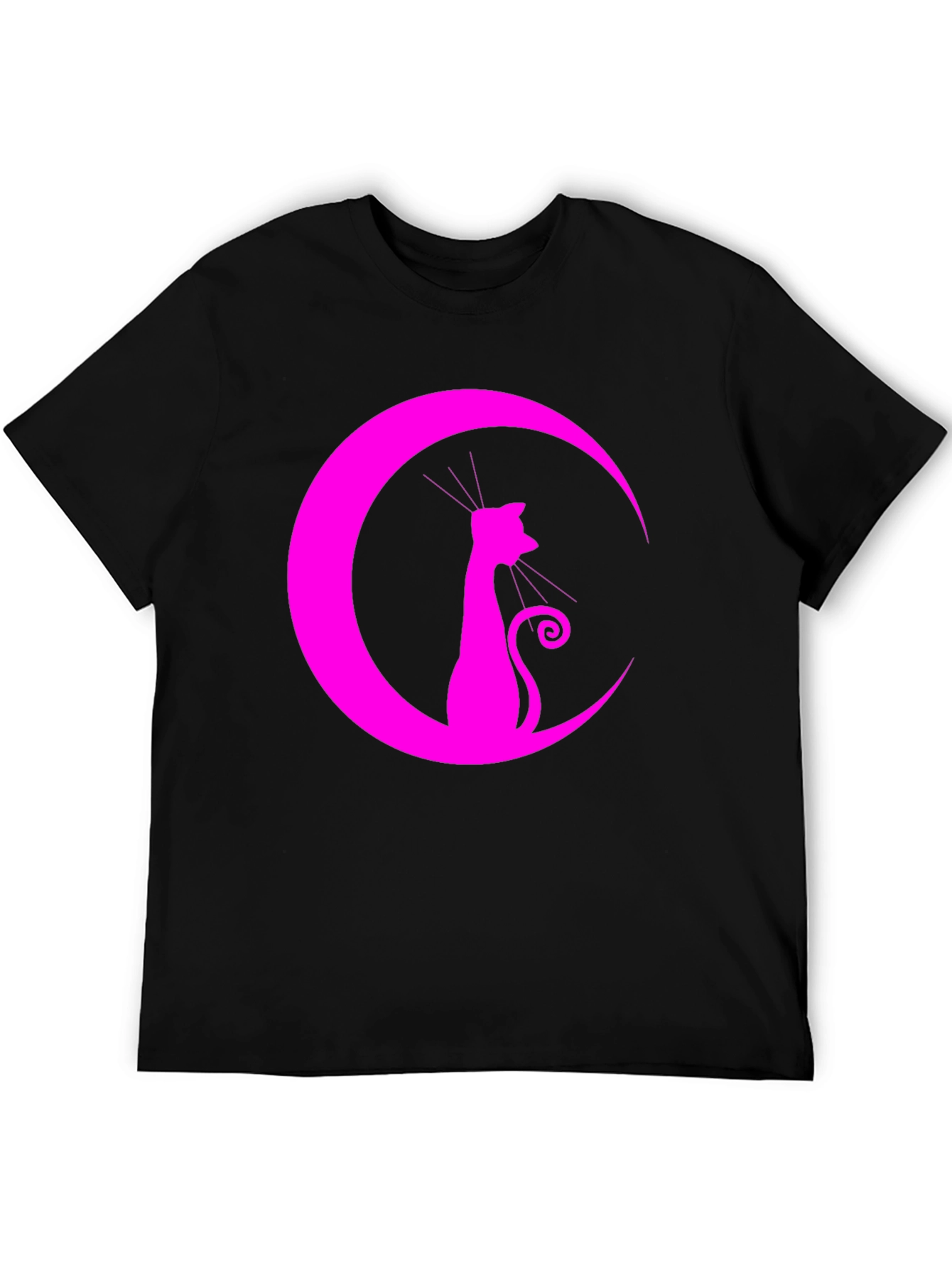 Black Cat Moon Graphic Tee - Stylish Unisex Shirt