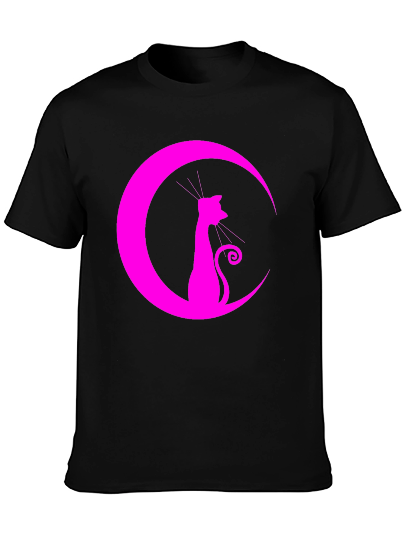 Black Cat Moon Graphic Tee - Stylish Unisex Shirt