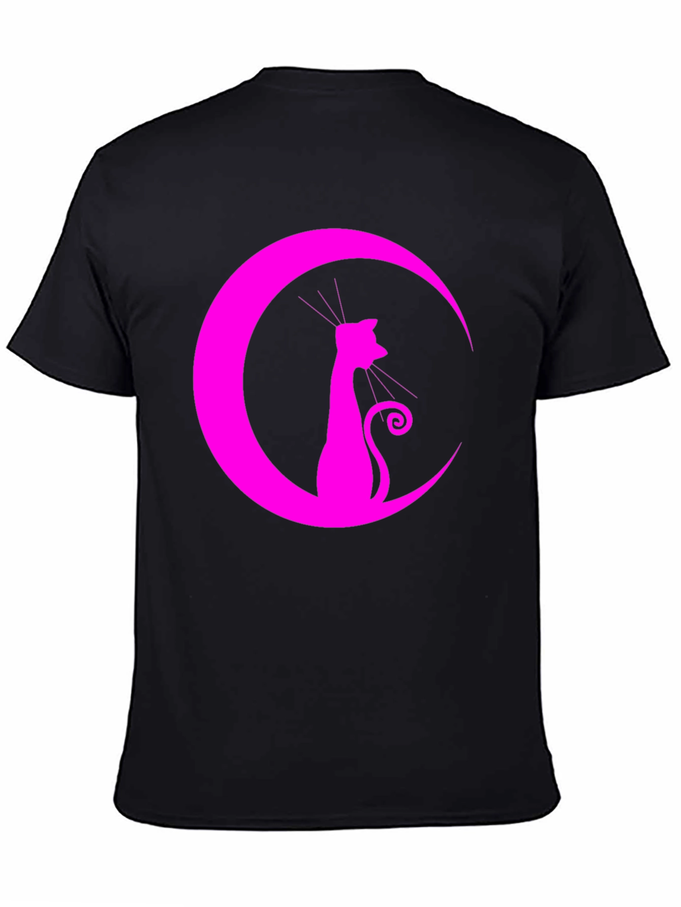 Black Cat Moon Graphic Tee - Stylish Unisex Shirt