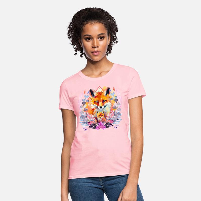 Cute Baby And Mommy Fox