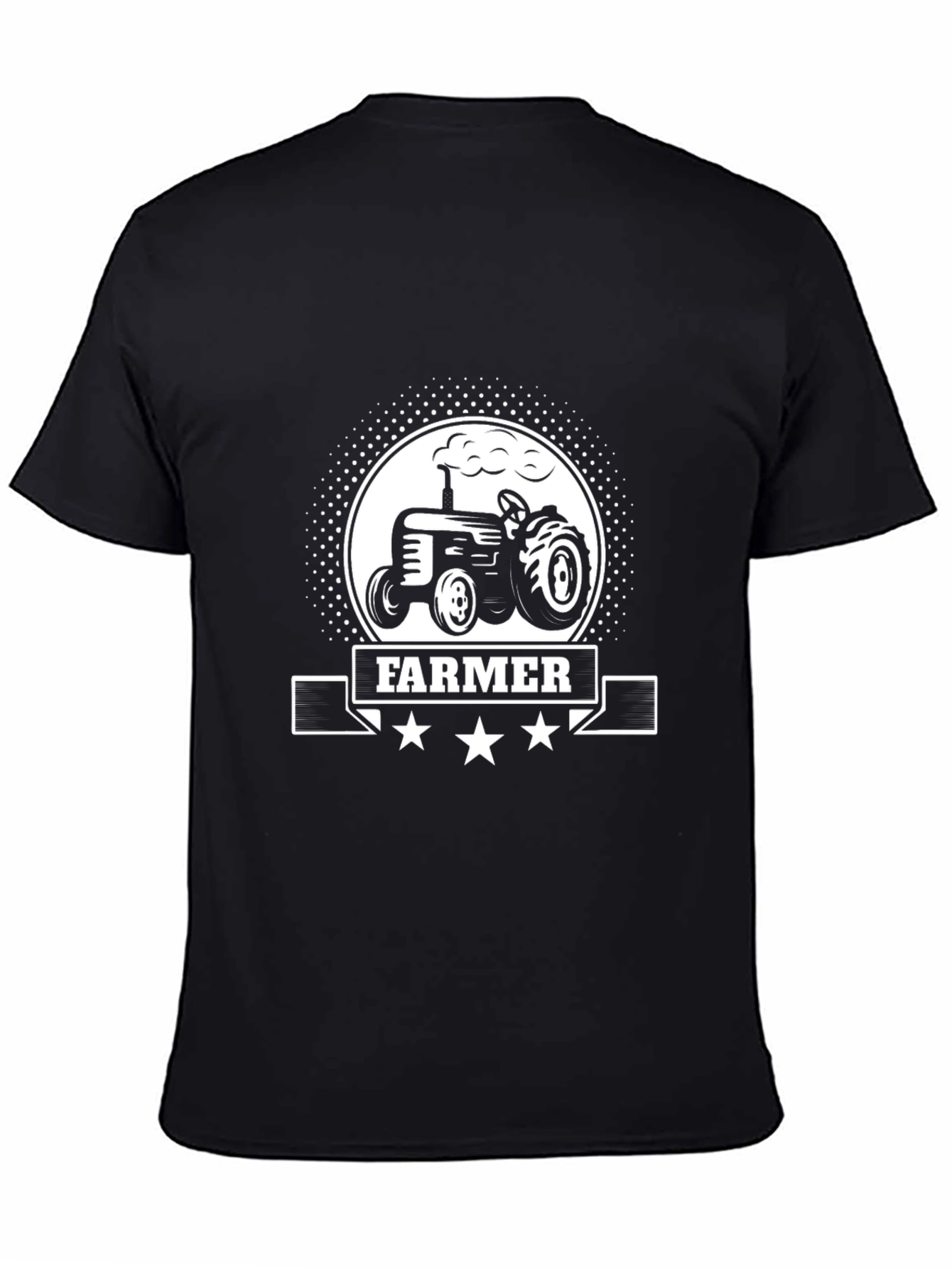 Farmer Tractor Graphic Tee - Black Cotton T-Shirt