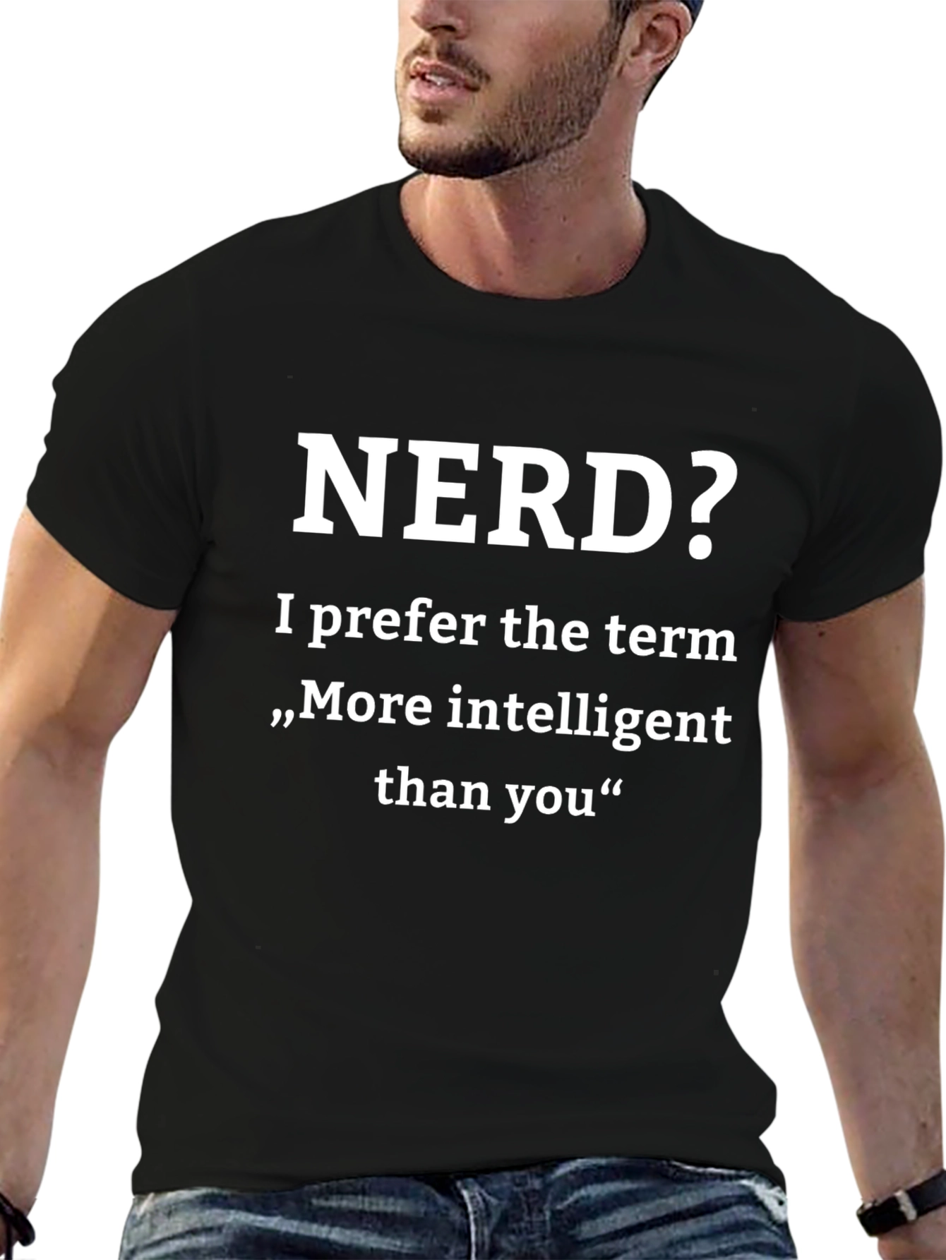 Nerd? Intelligent Funny Black T-Shirt