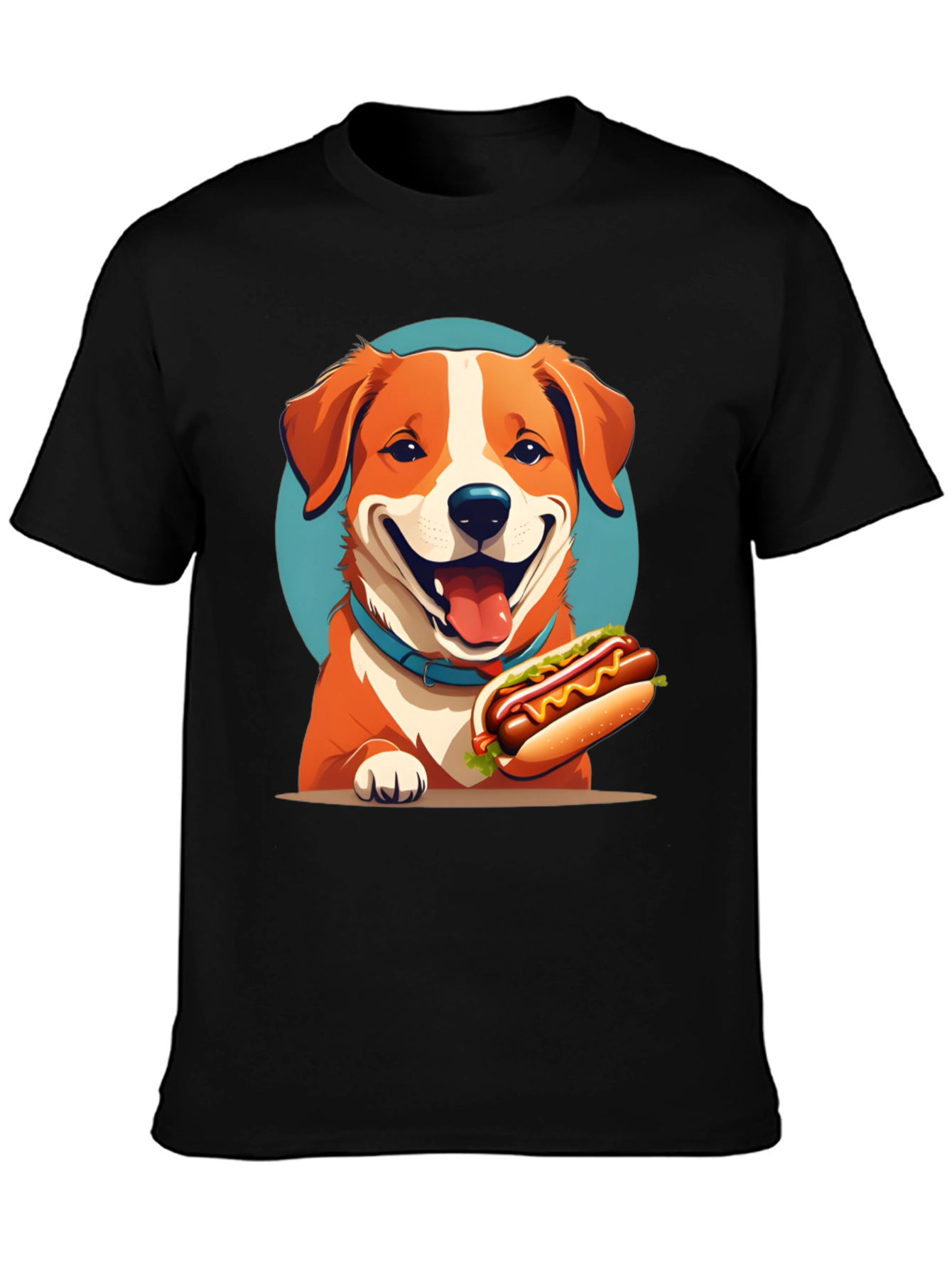 Dog & Hotdog Black T-Shirt - Cute Graphic Tee