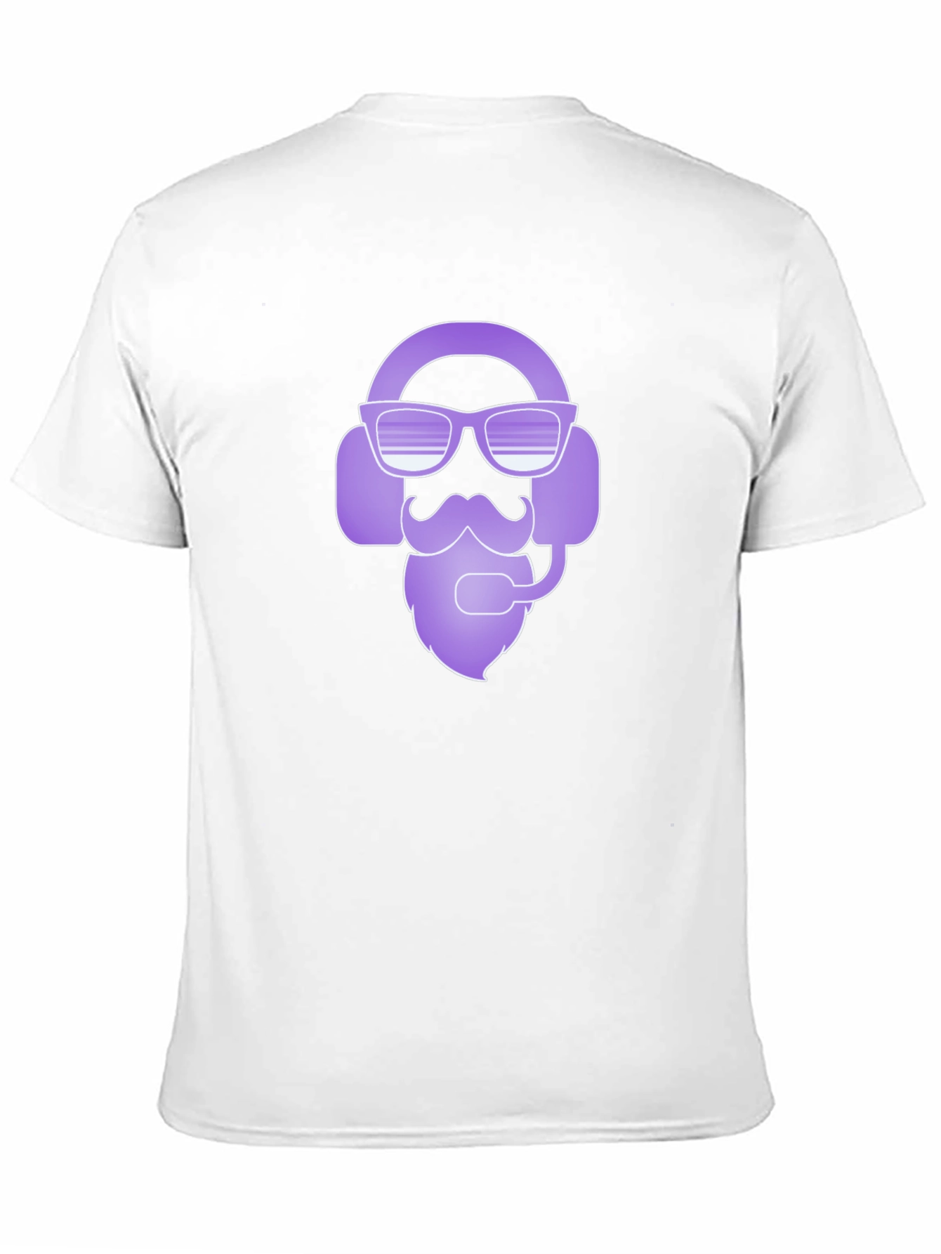Cool Gamer Headset Beard Graphic Tee - Black