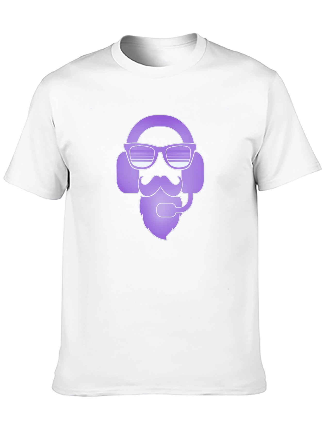 Cool Gamer Headset Beard Graphic Tee - Black