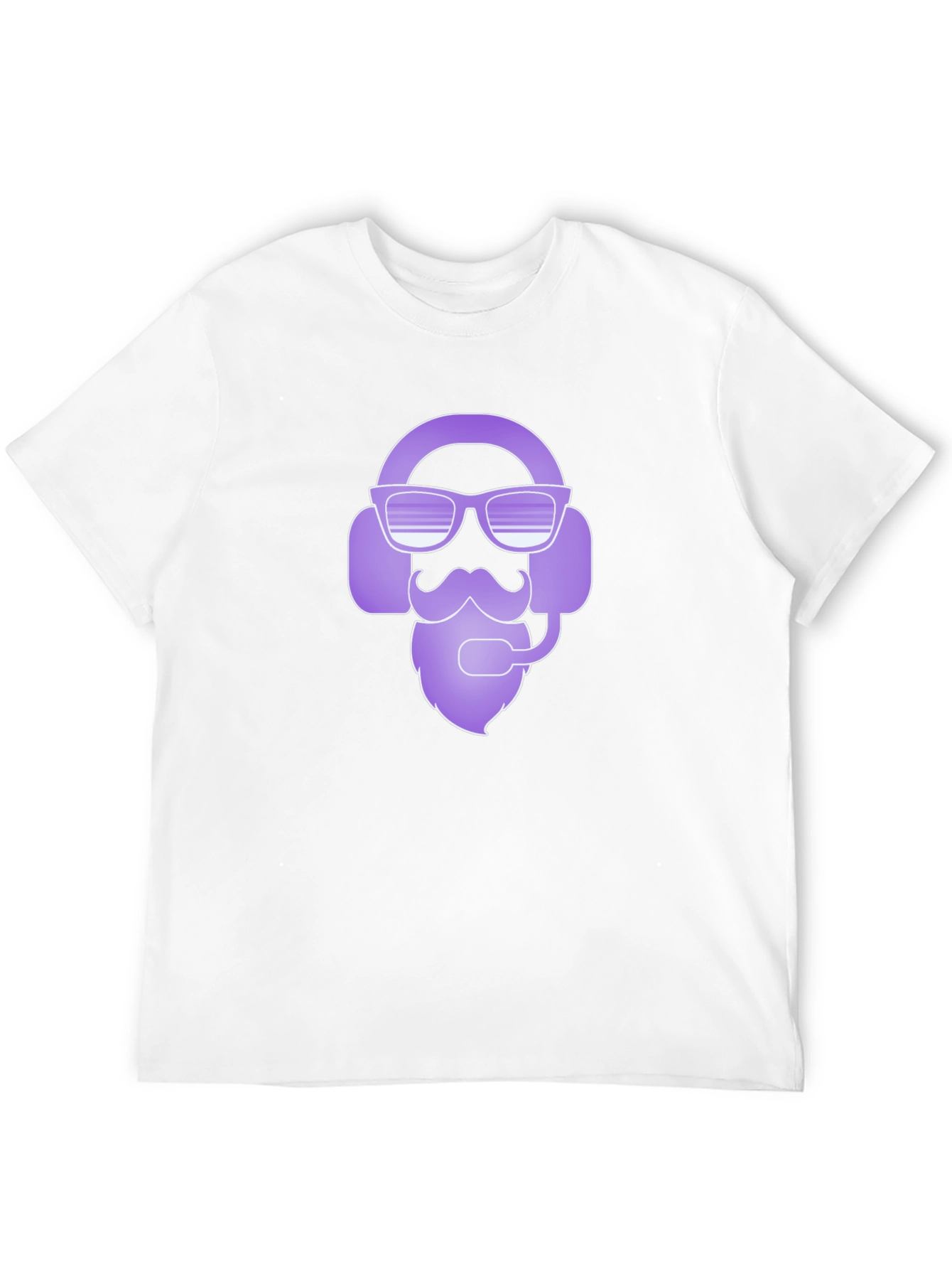 Cool Gamer Headset Beard Graphic Tee - Black