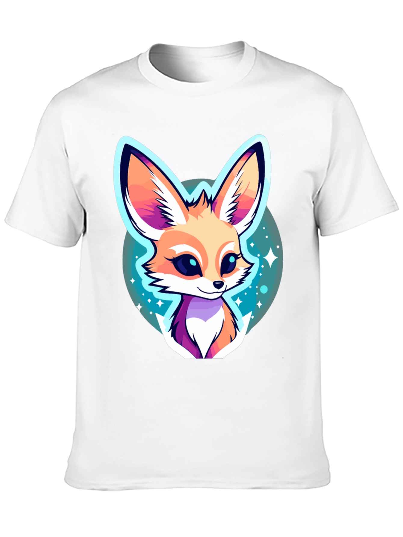 Cute Fennec Fox Graphic Tee - Unisex Black T-Shirt