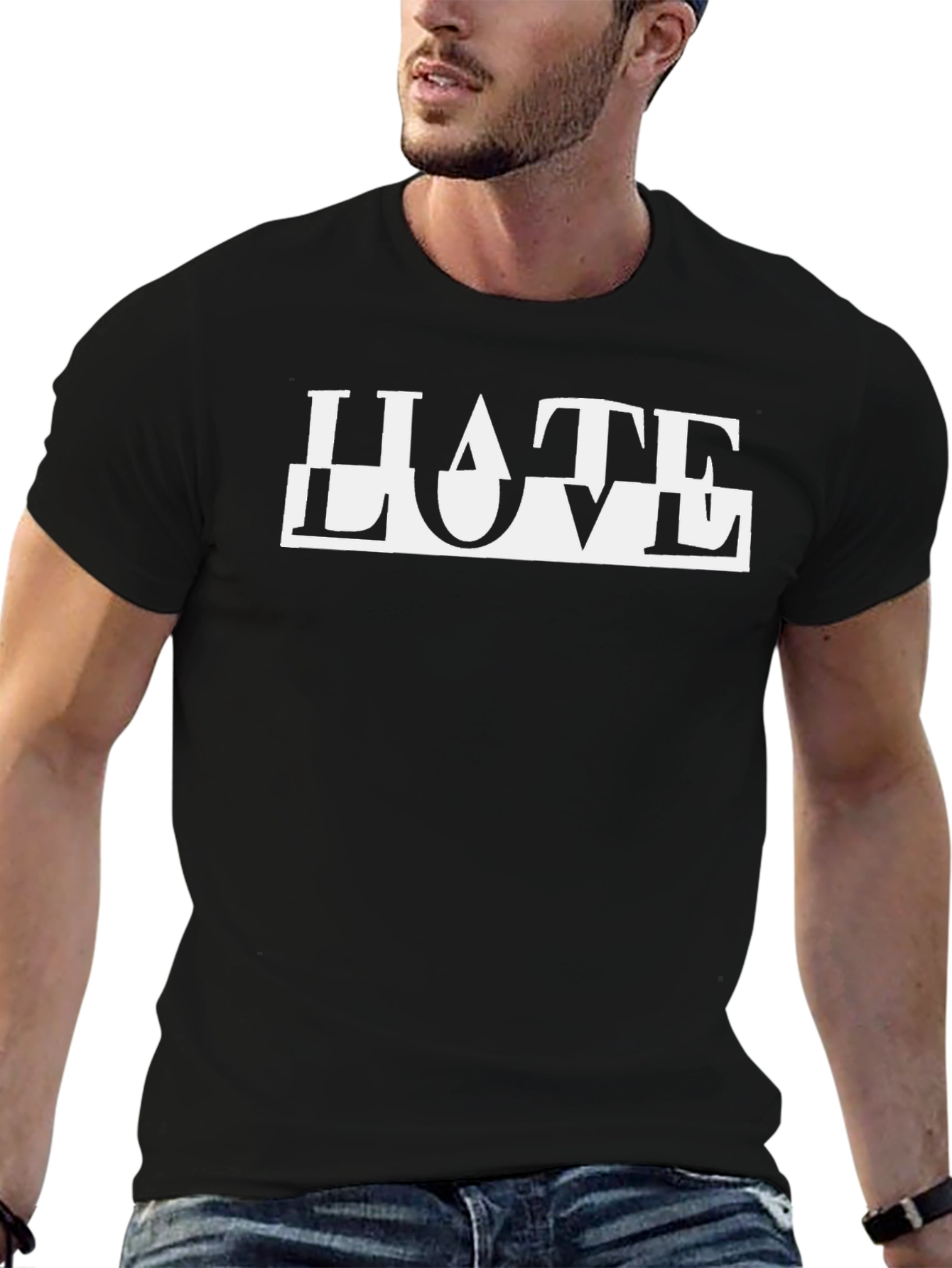 HATE LOVE Graphic Tee - Black T-Shirt