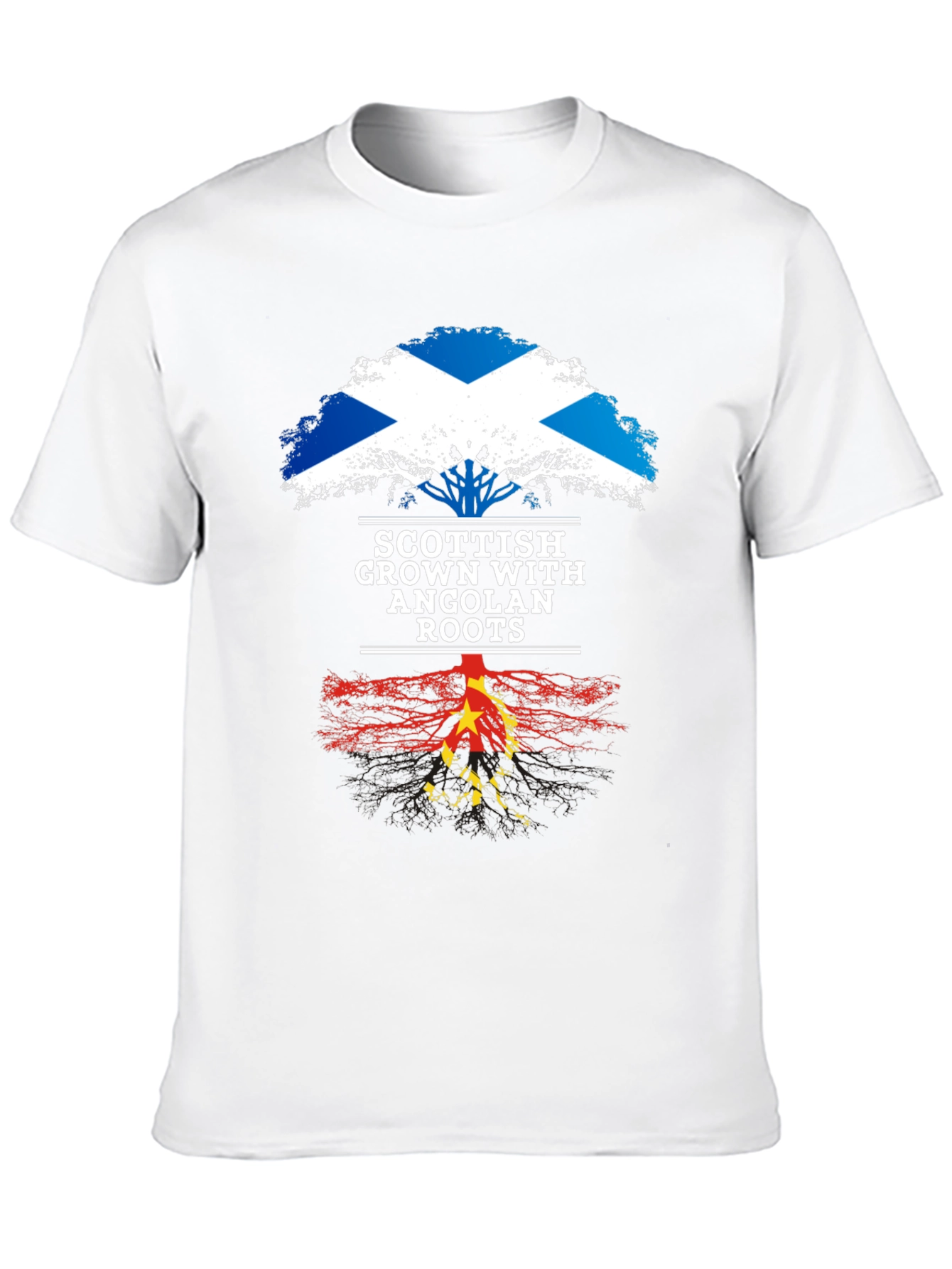 Scottish Grown with Angolan Roots Black T-Shirt