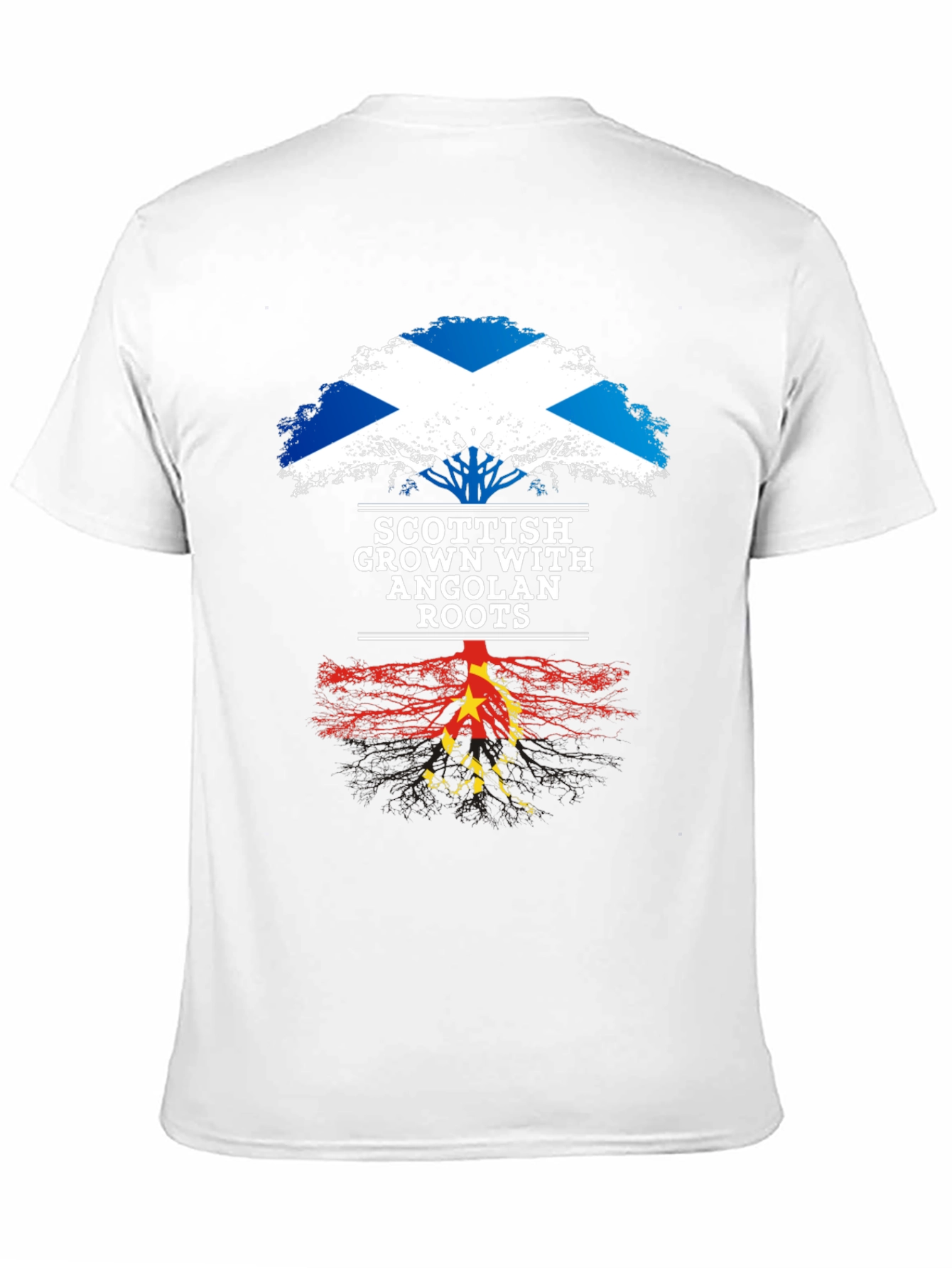 Scottish Grown with Angolan Roots Black T-Shirt
