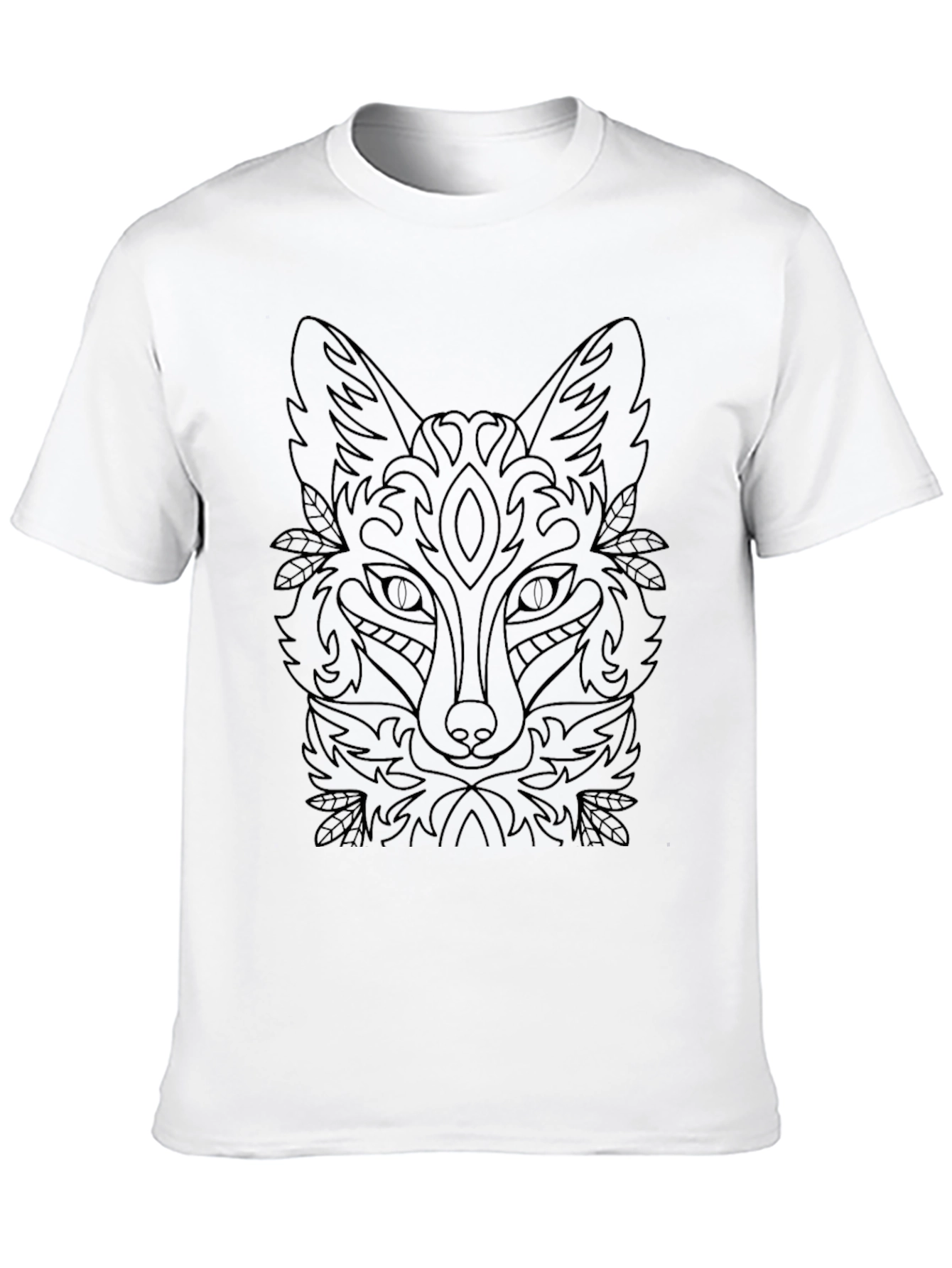Stylized Fox Head Black T-Shirt