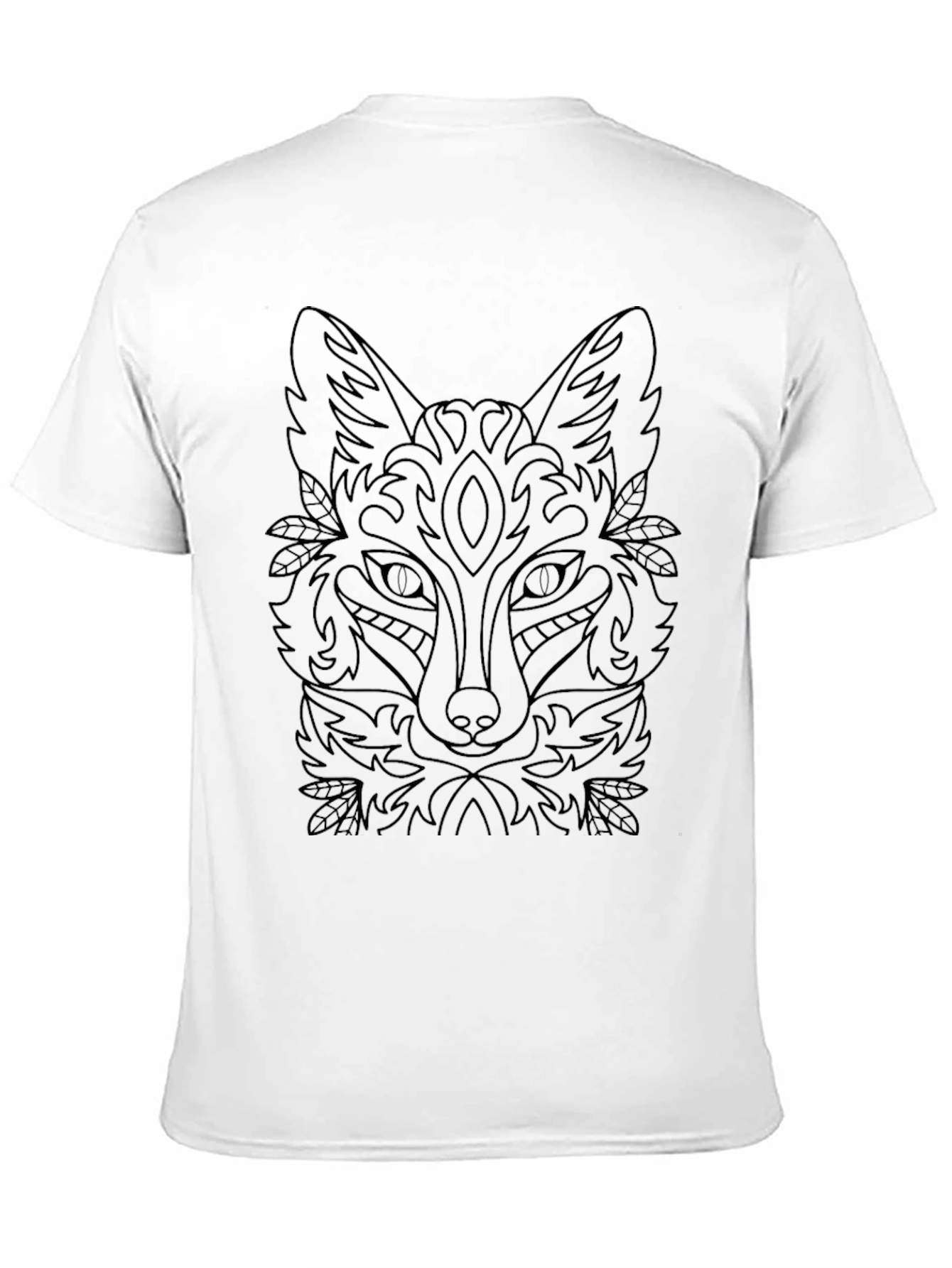 Stylized Fox Head Black T-Shirt