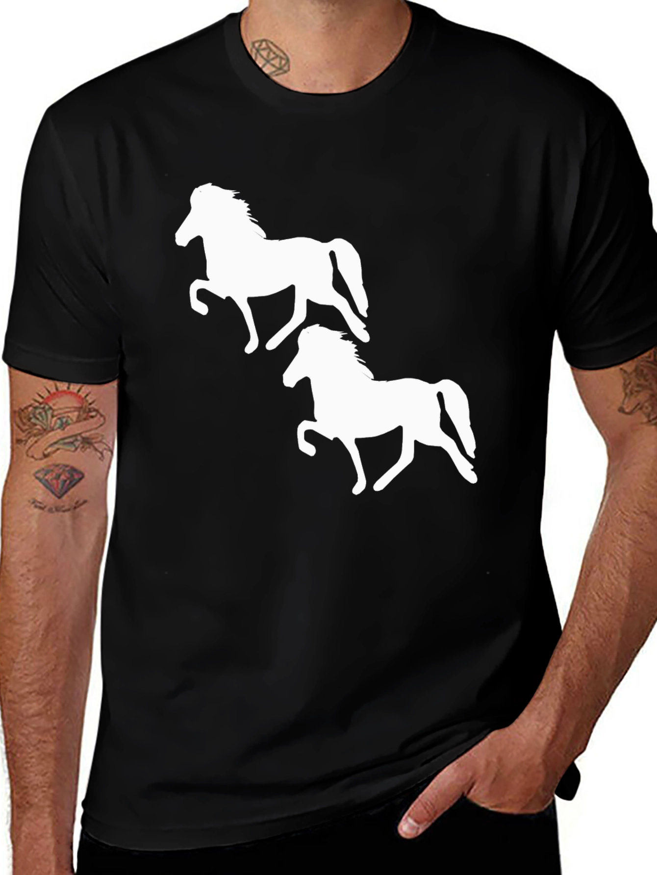 Horse Silhouette Black Tee