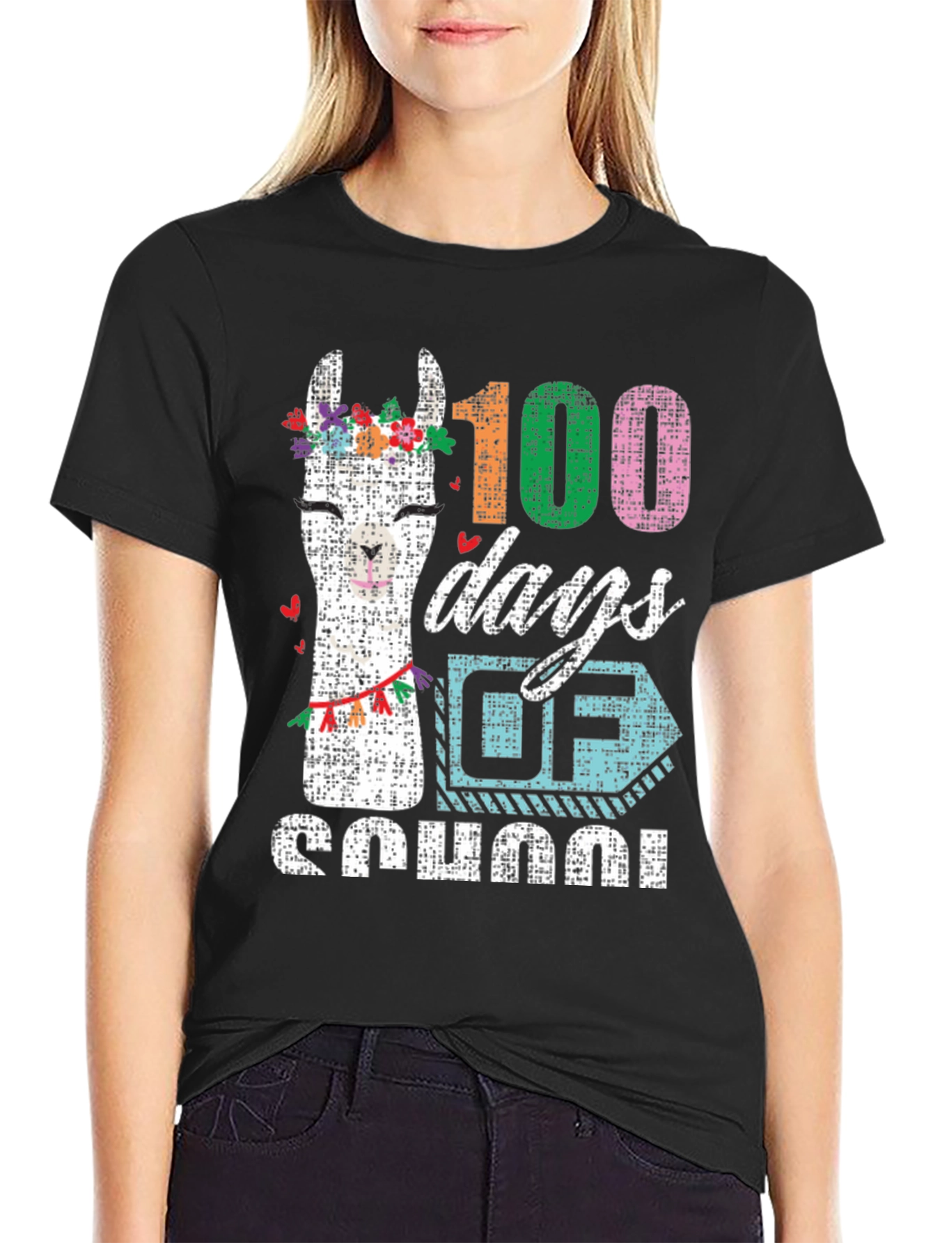 100 Days of School Llama T-Shirt
