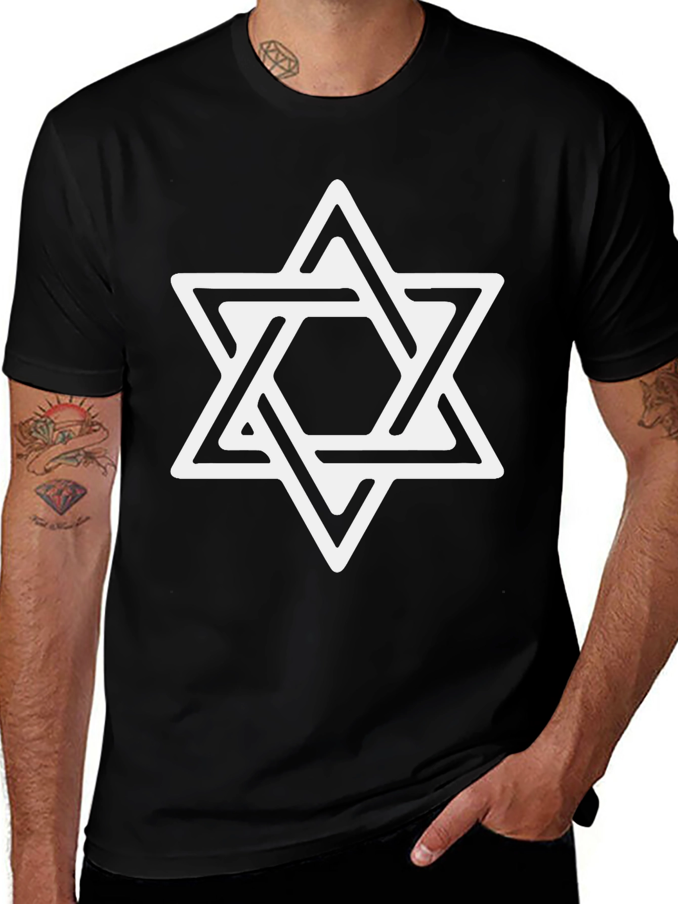 Star of David Graphic Tee - Mens Black T-Shirt