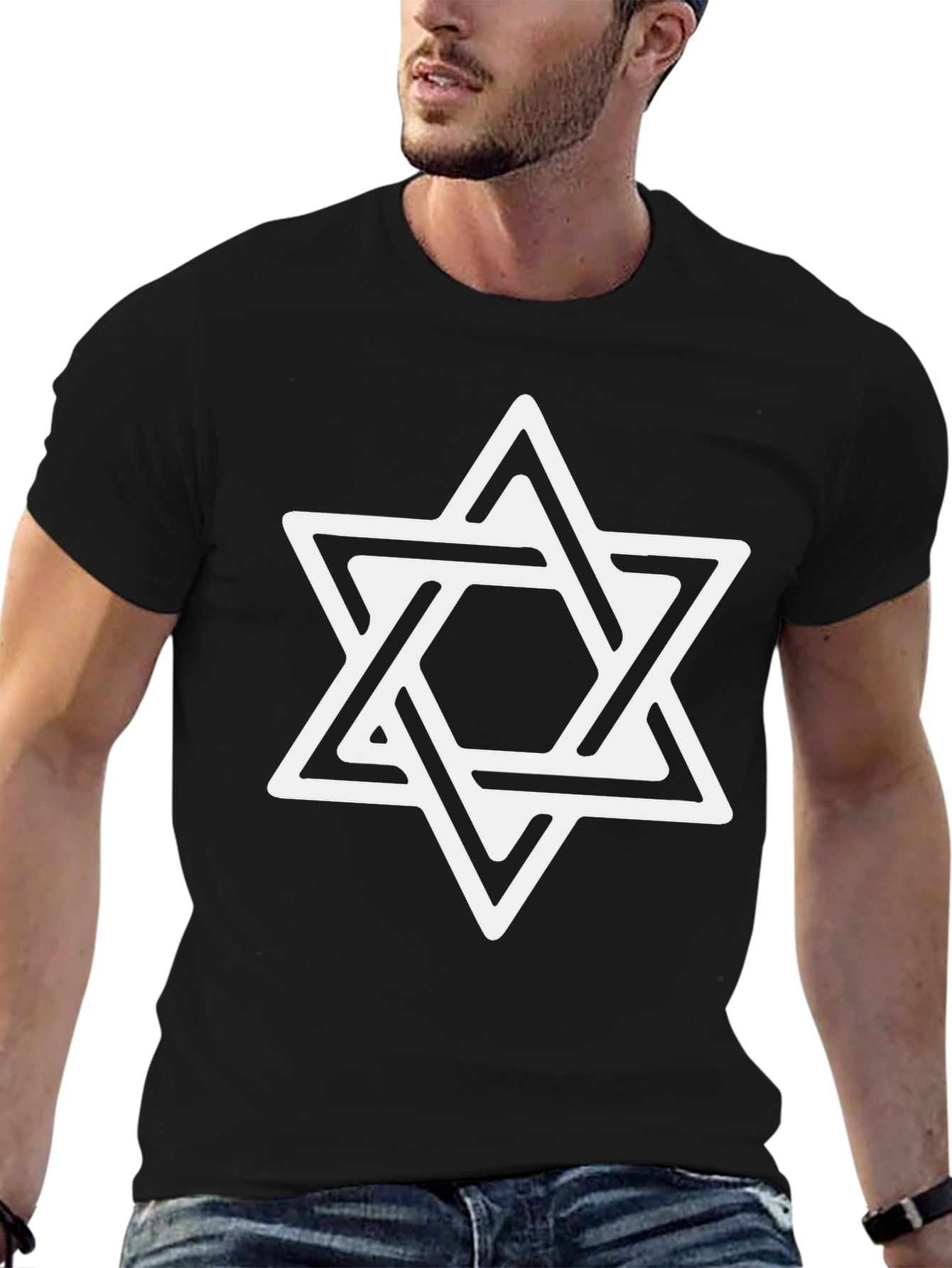 Star of David Graphic Tee - Mens Black T-Shirt