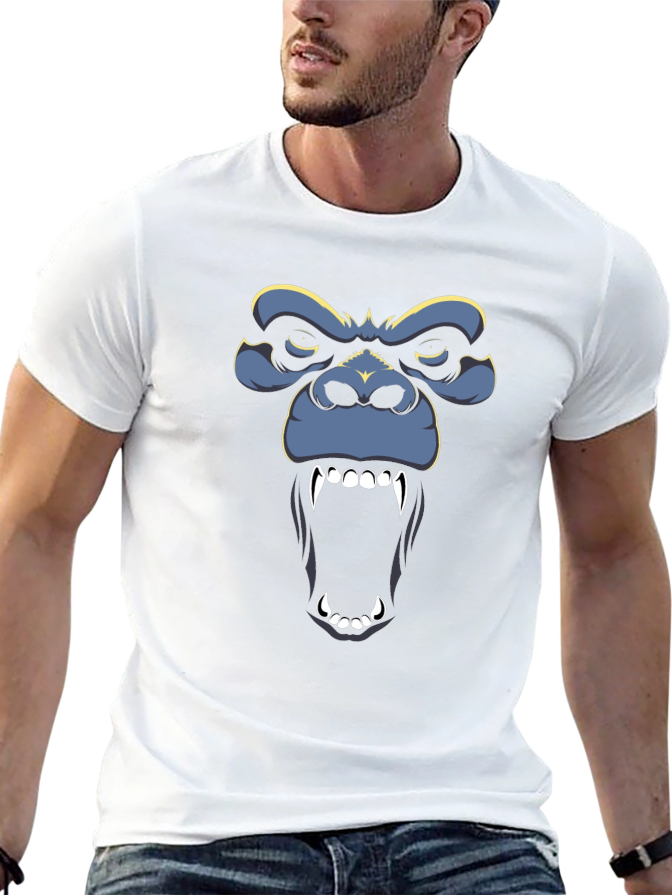 Graphic Gorilla Face Black T-Shirt