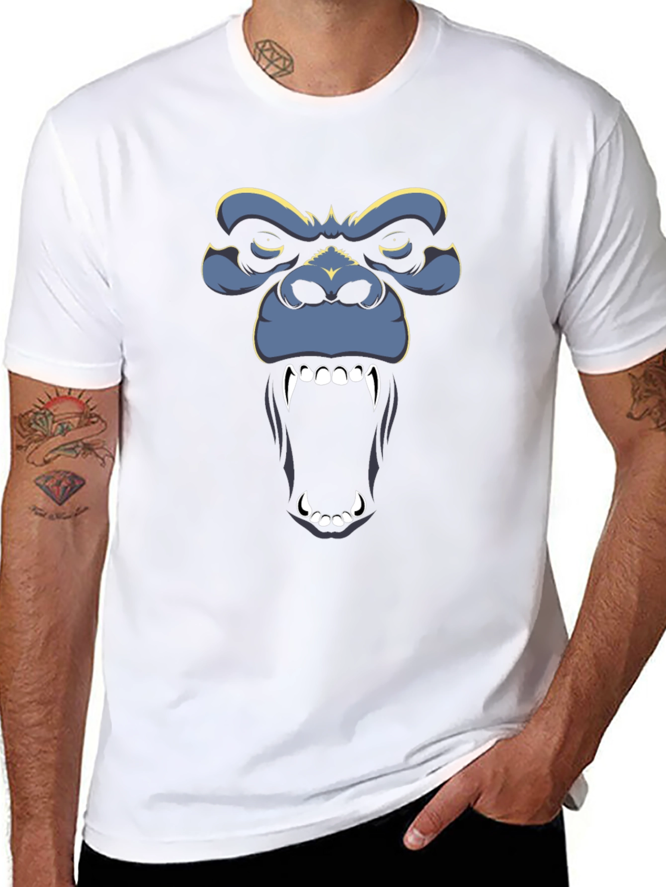 Graphic Gorilla Face Black T-Shirt