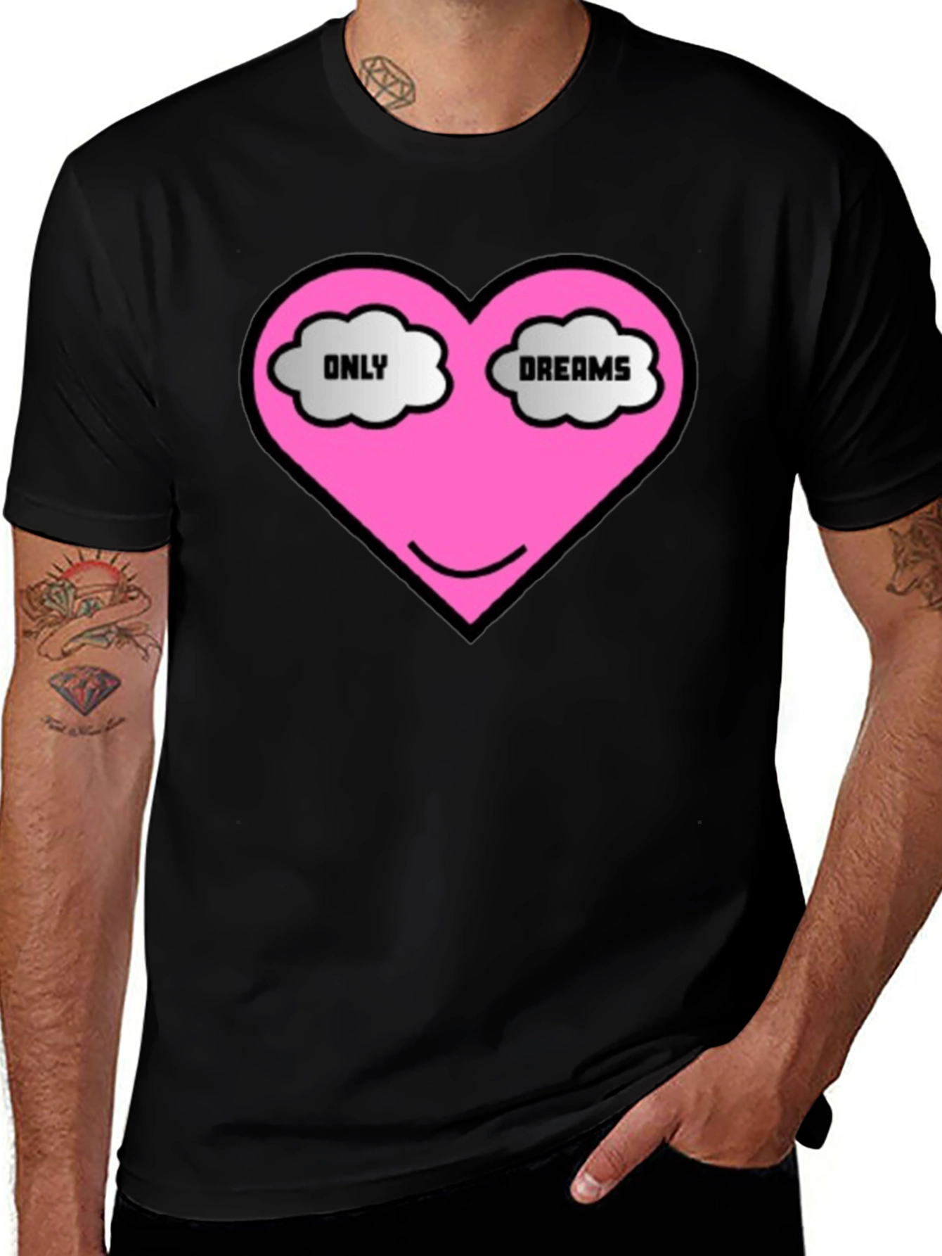 Only Dreams Heart T-Shirt - Black