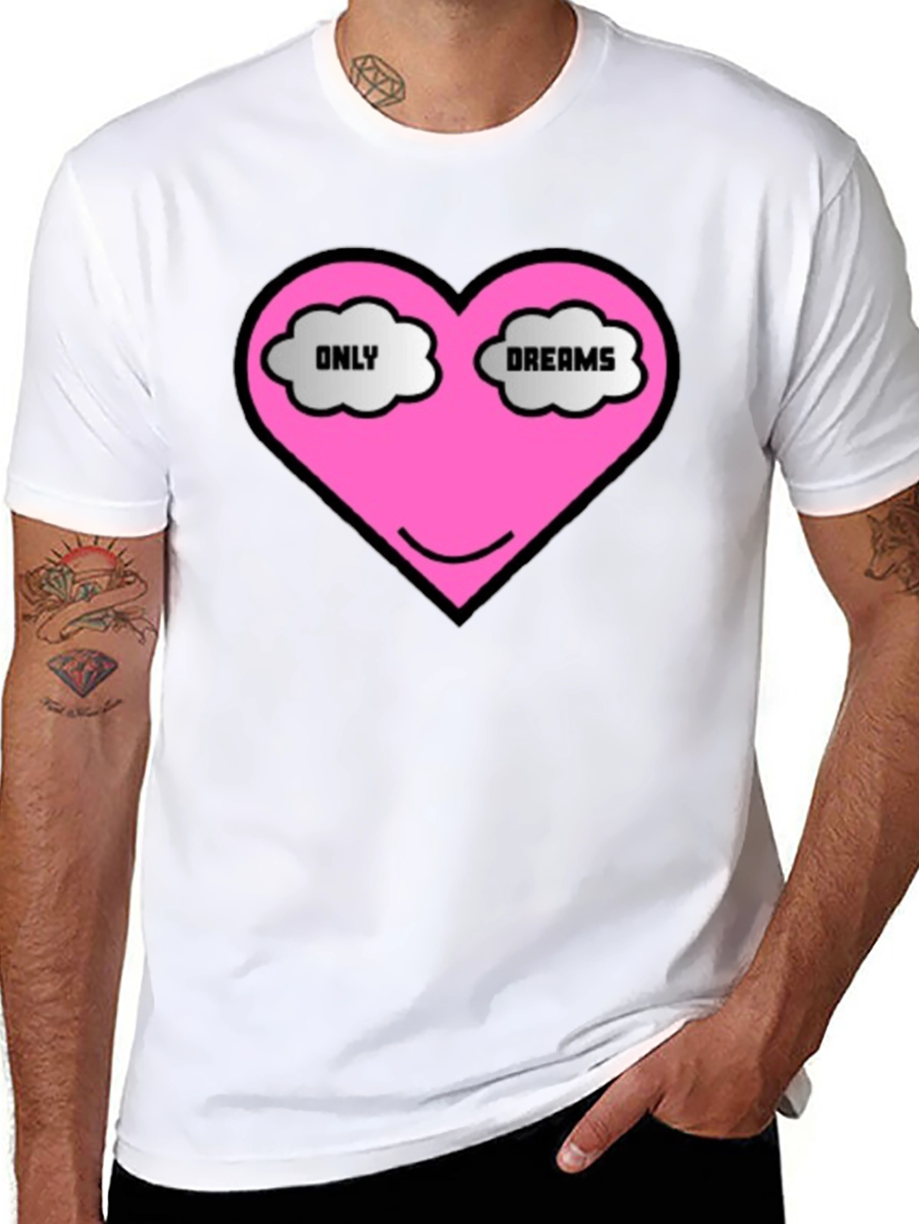 Only Dreams Heart T-Shirt - Black