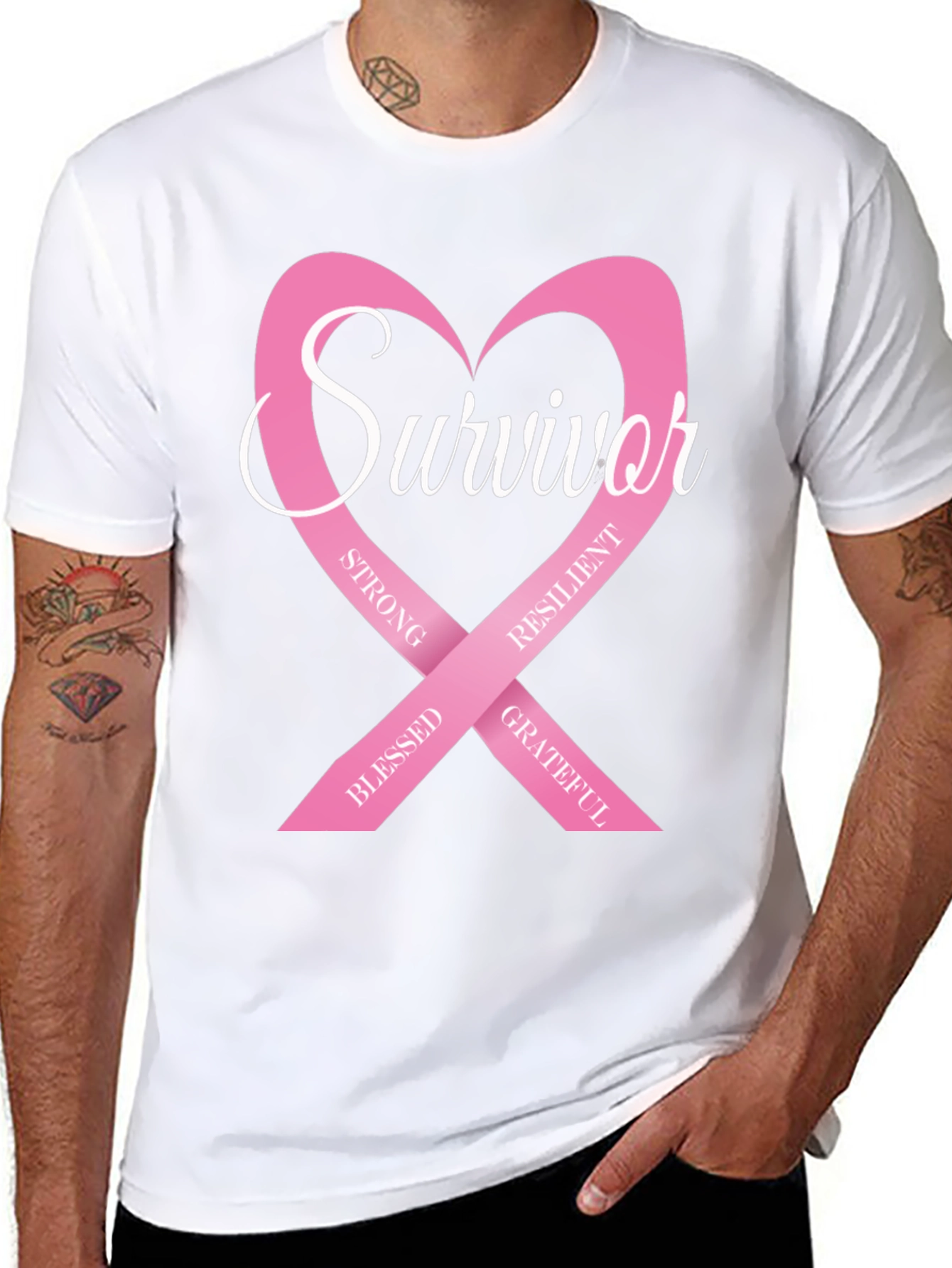 Survivor Breast Cancer Awareness Ribbon T-Shirt