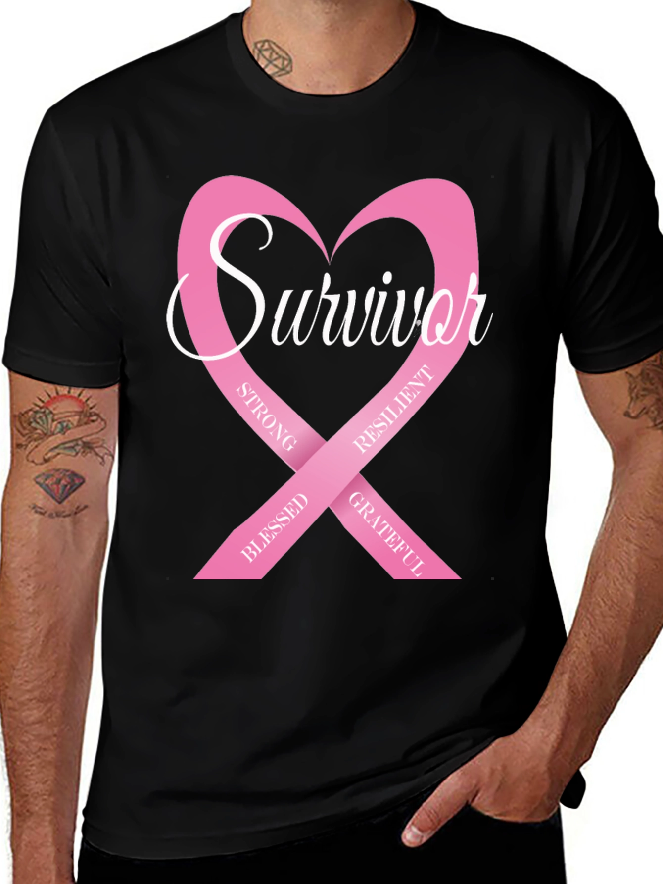 Survivor Breast Cancer Awareness Ribbon T-Shirt