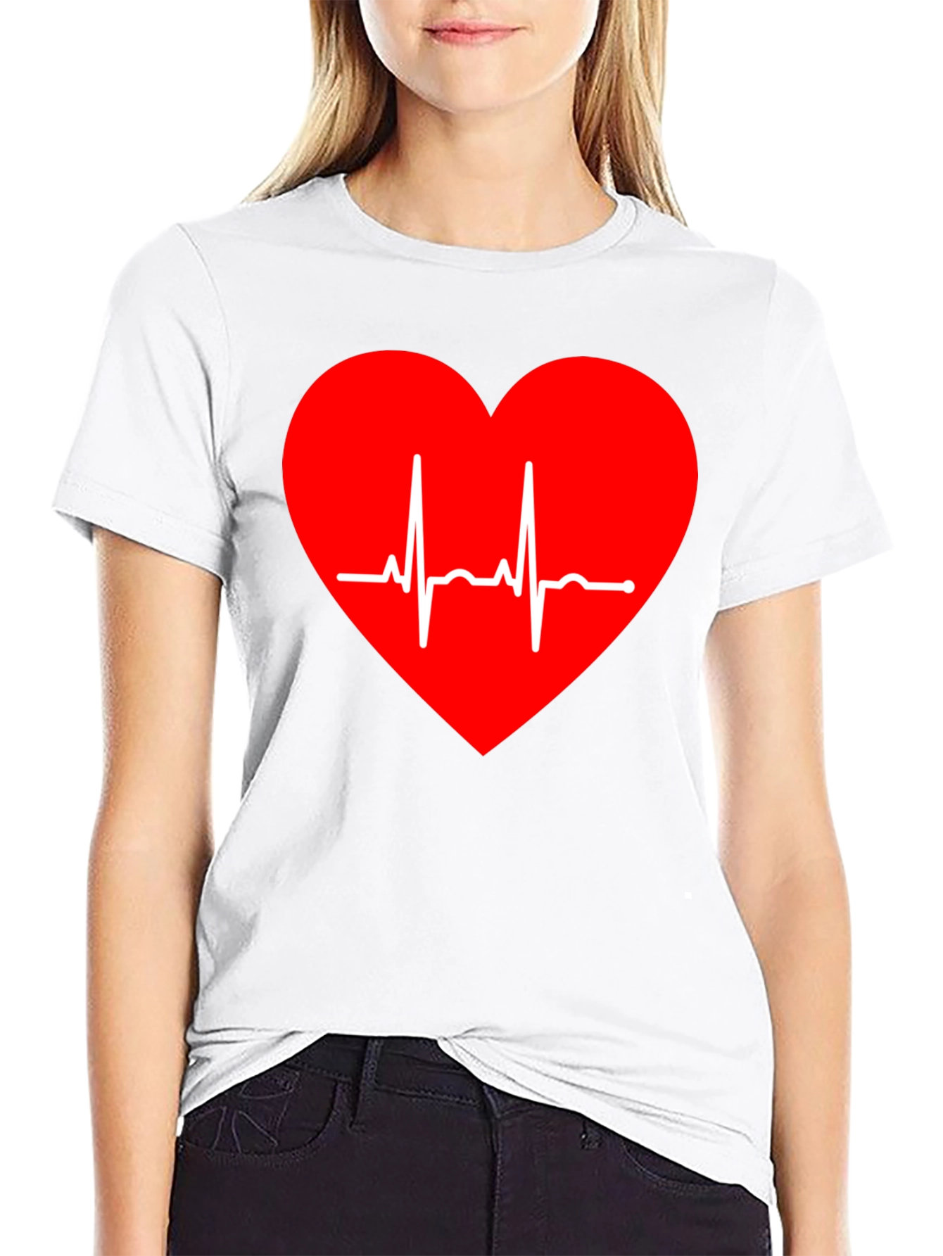 Heartbeat Heart Tee - Stylish Graphic T-Shirt