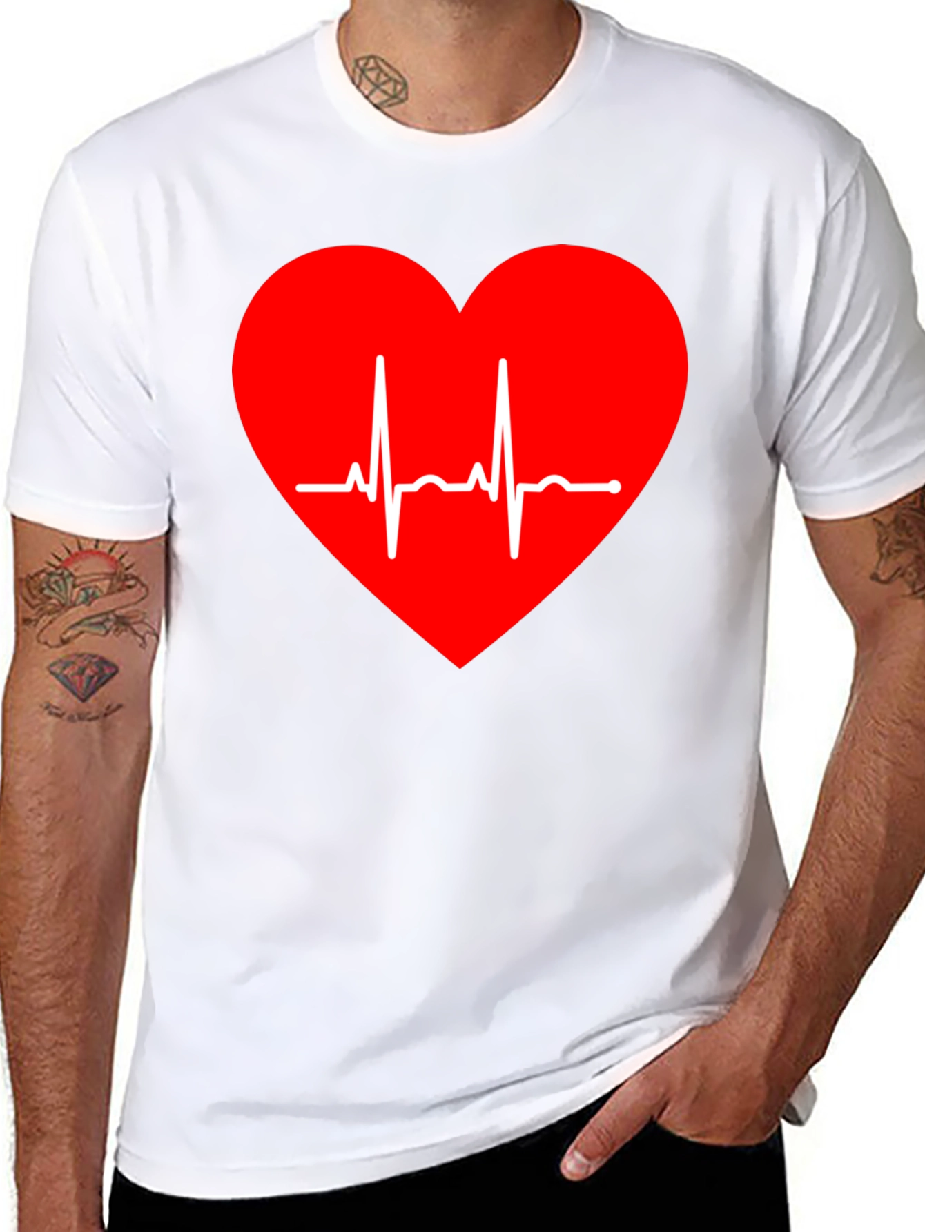 Heartbeat Heart Tee - Stylish Graphic T-Shirt