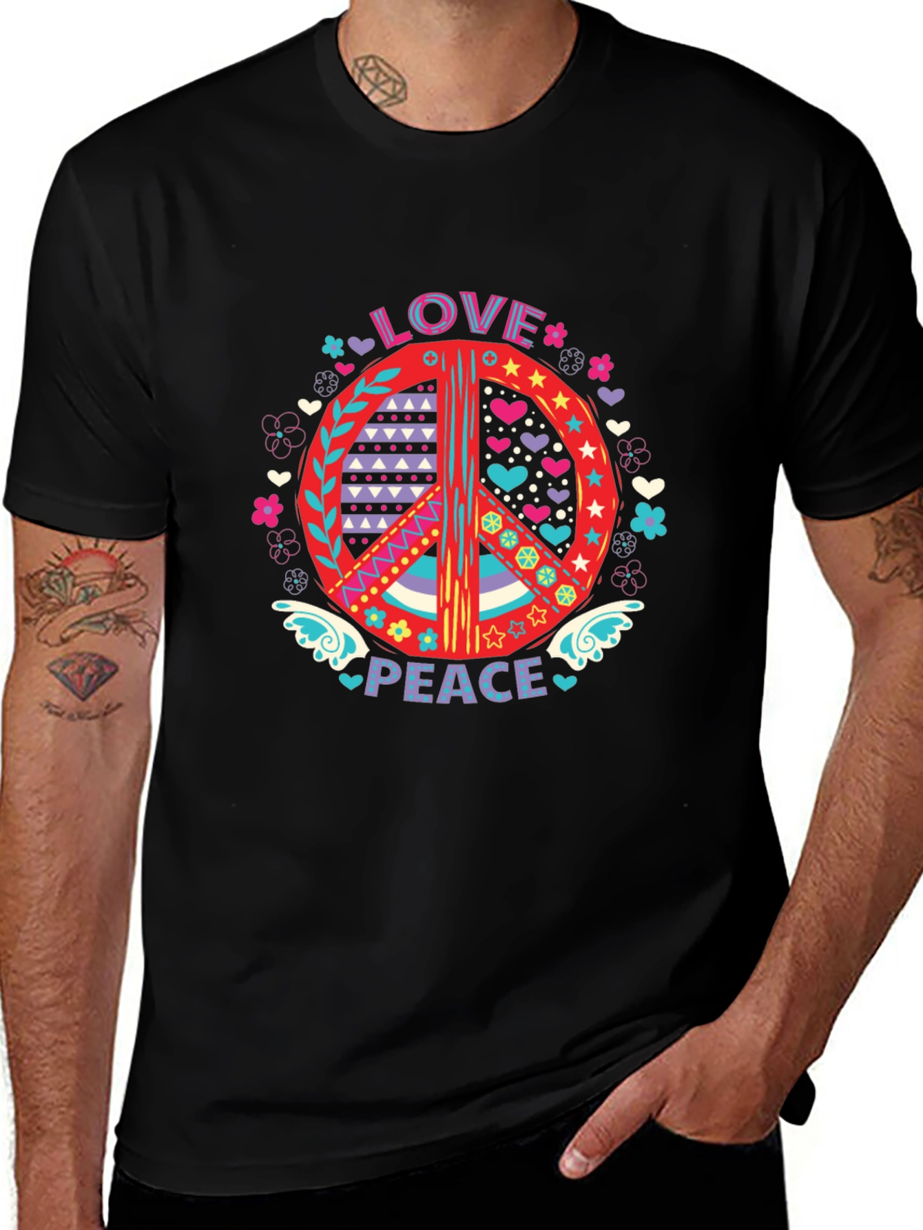 Love & Peace Graphic T-Shirt