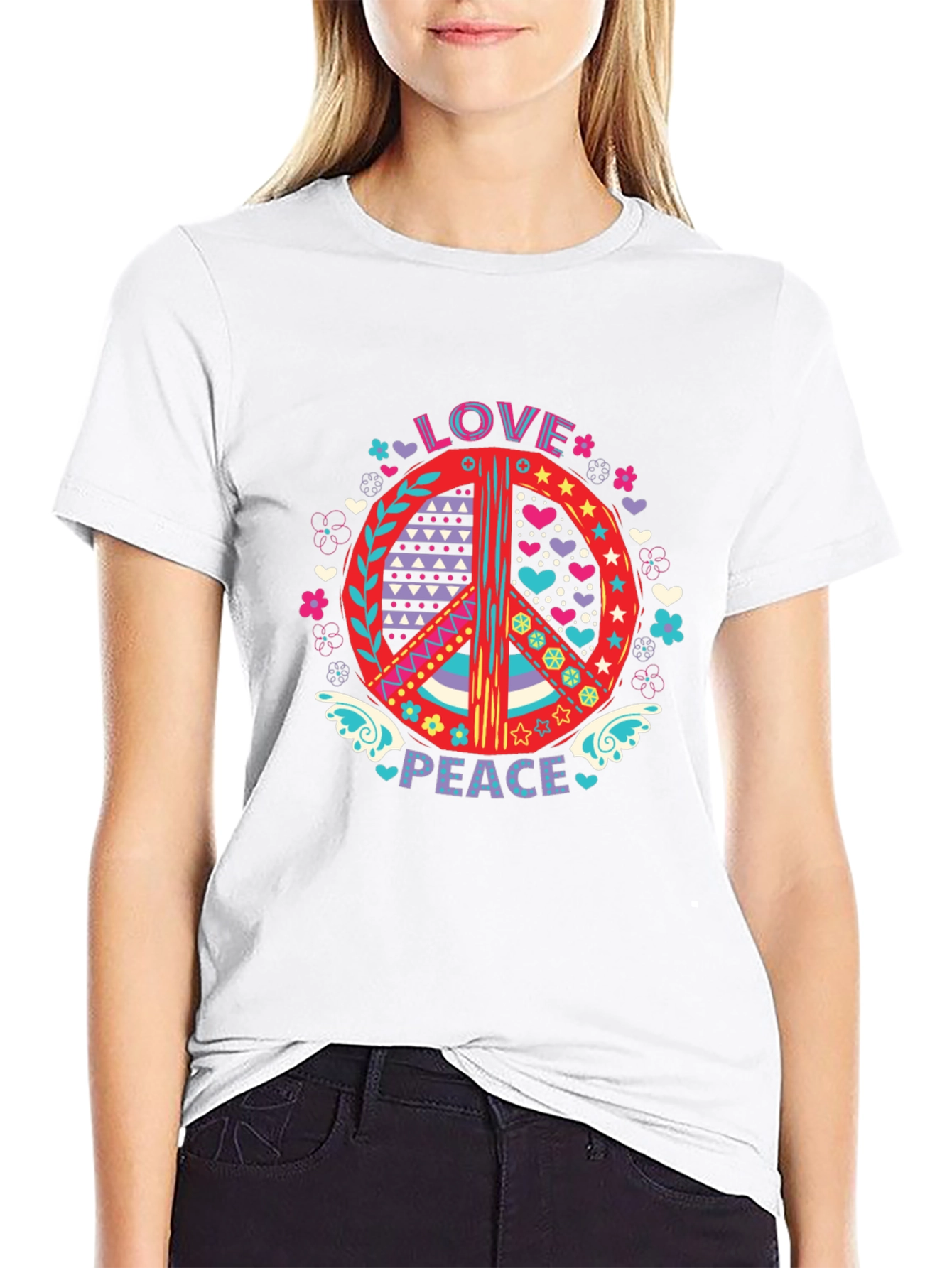 Love & Peace Graphic T-Shirt