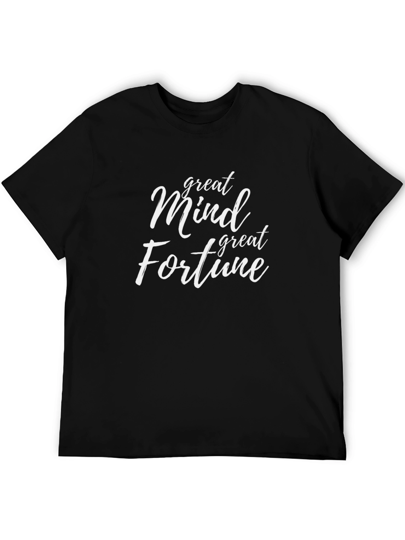 Great Mind Great Fortune Black Graphic Tee