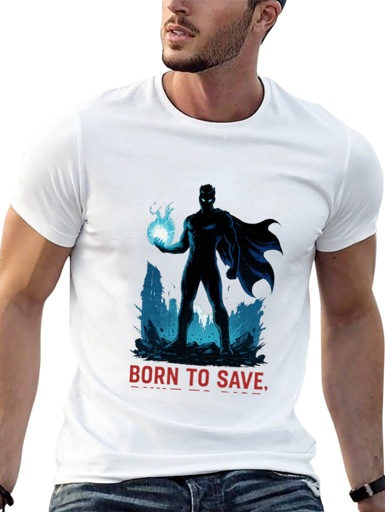 Born to Save Superhero T-Shirt - Black